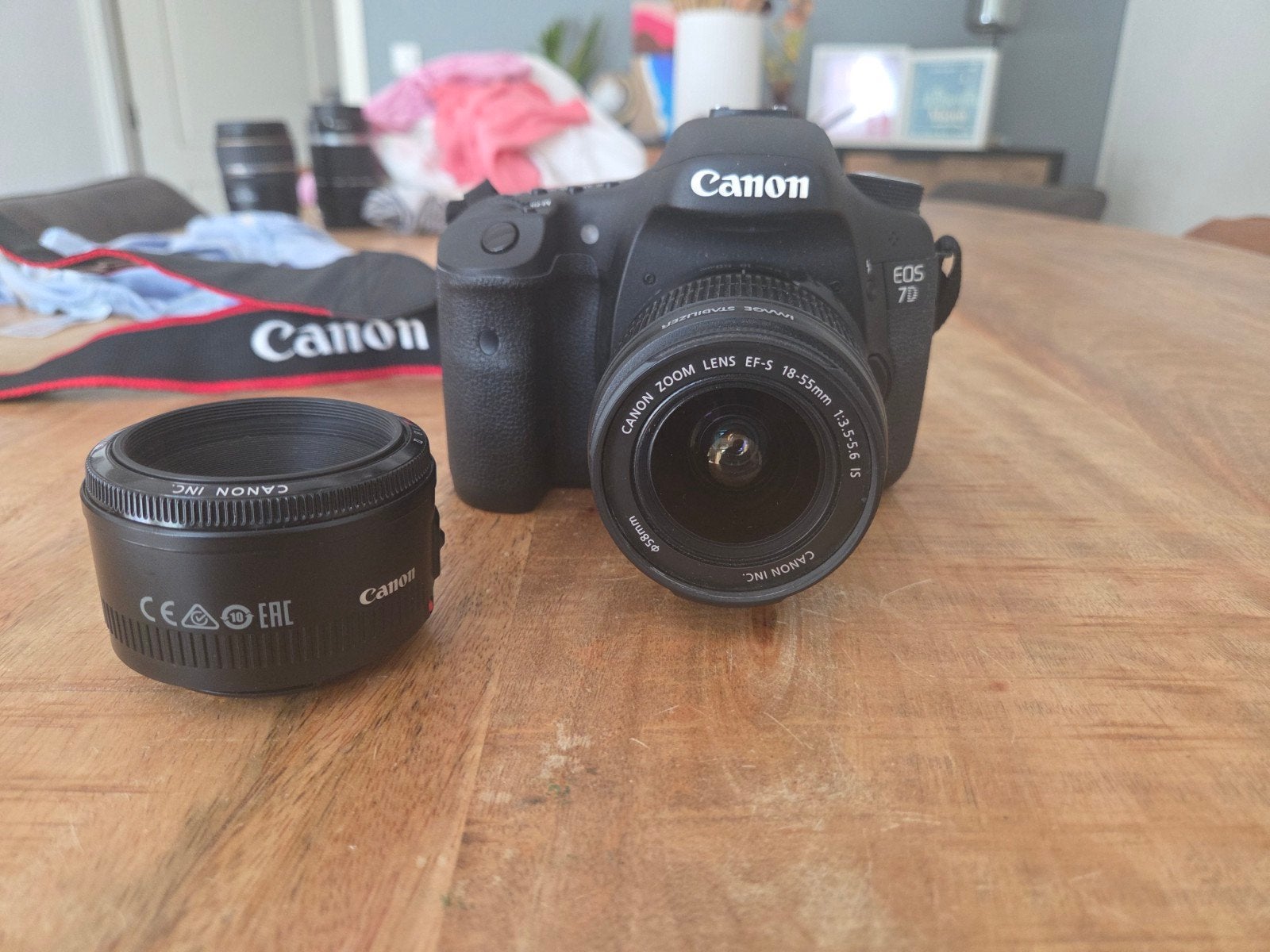 Canon EOS 7D spiegelreflexcamera met lenzen en accessoires, Beeldstabilisatie, Gebruikt, Spiegelreflex, Canon