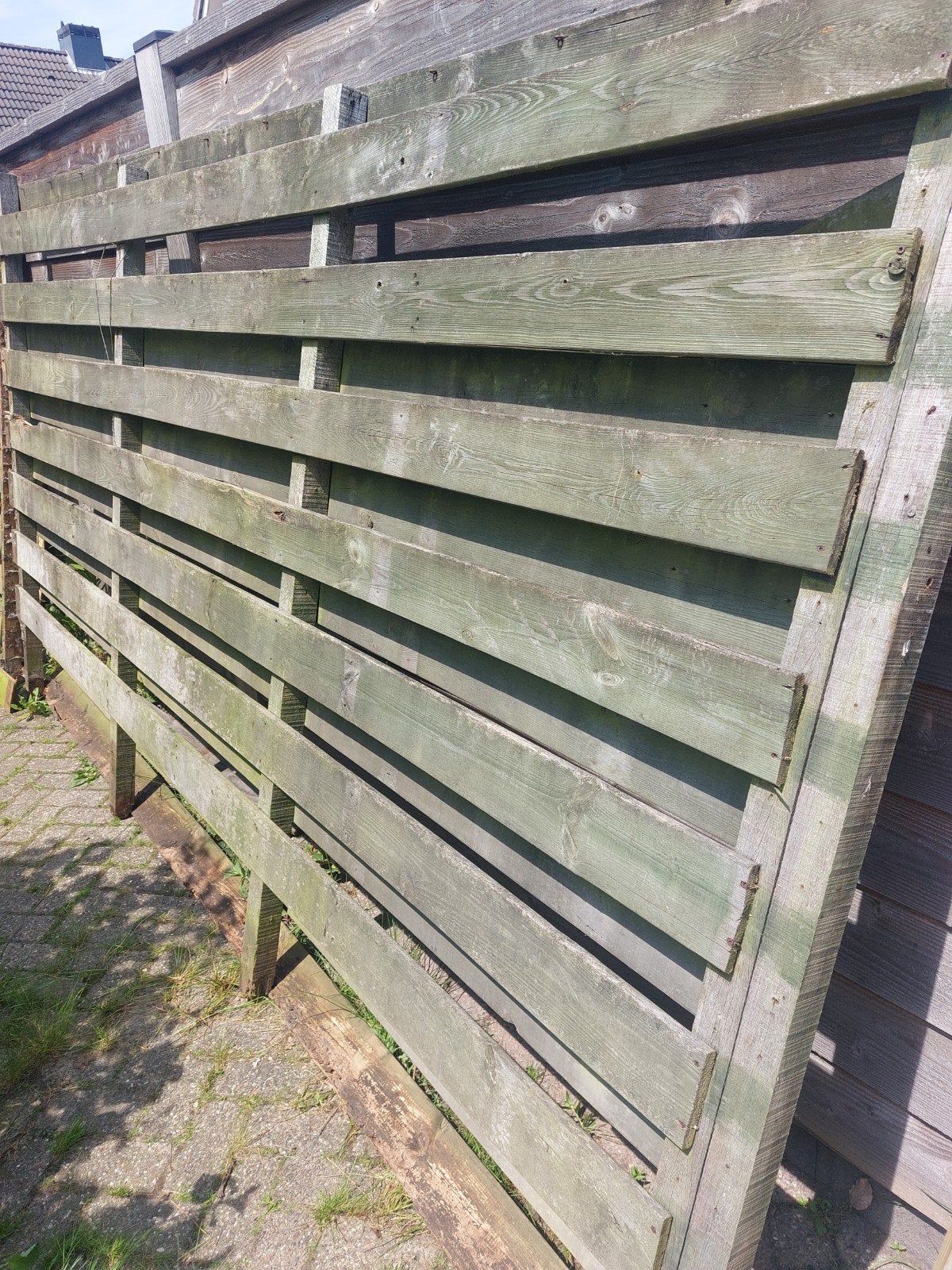 Restant hout / schuttingdeel, Tuin en Terras, Schuttingen, Gebruikt, Hout, 1 tot 2 meter, Minder dan 3 meter, Ophalen