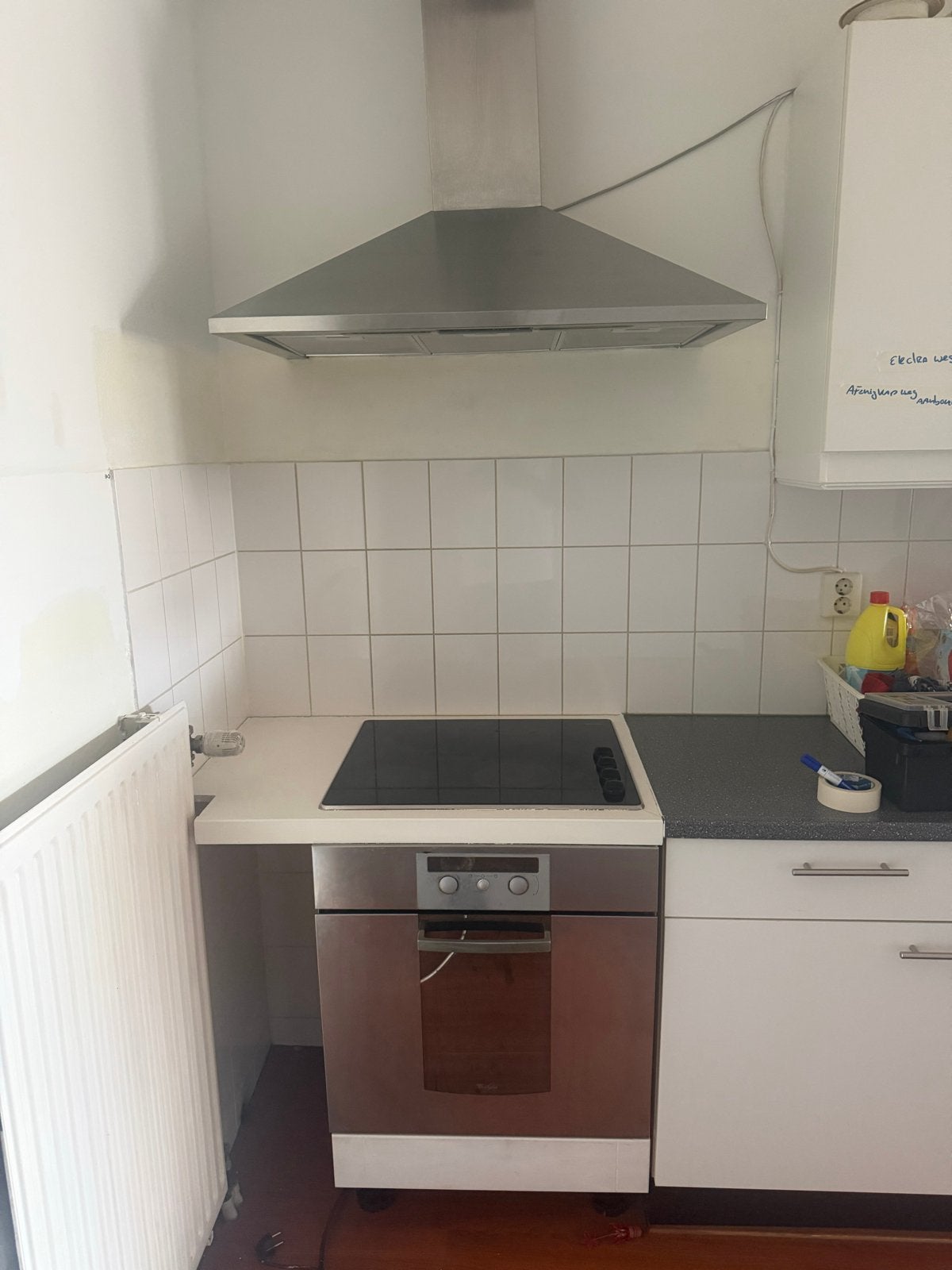 Keukenblok met Afzuigkap, Kookplaat en oven, Ophalen, Gebruikt, Wandschouwkap, Inbouw