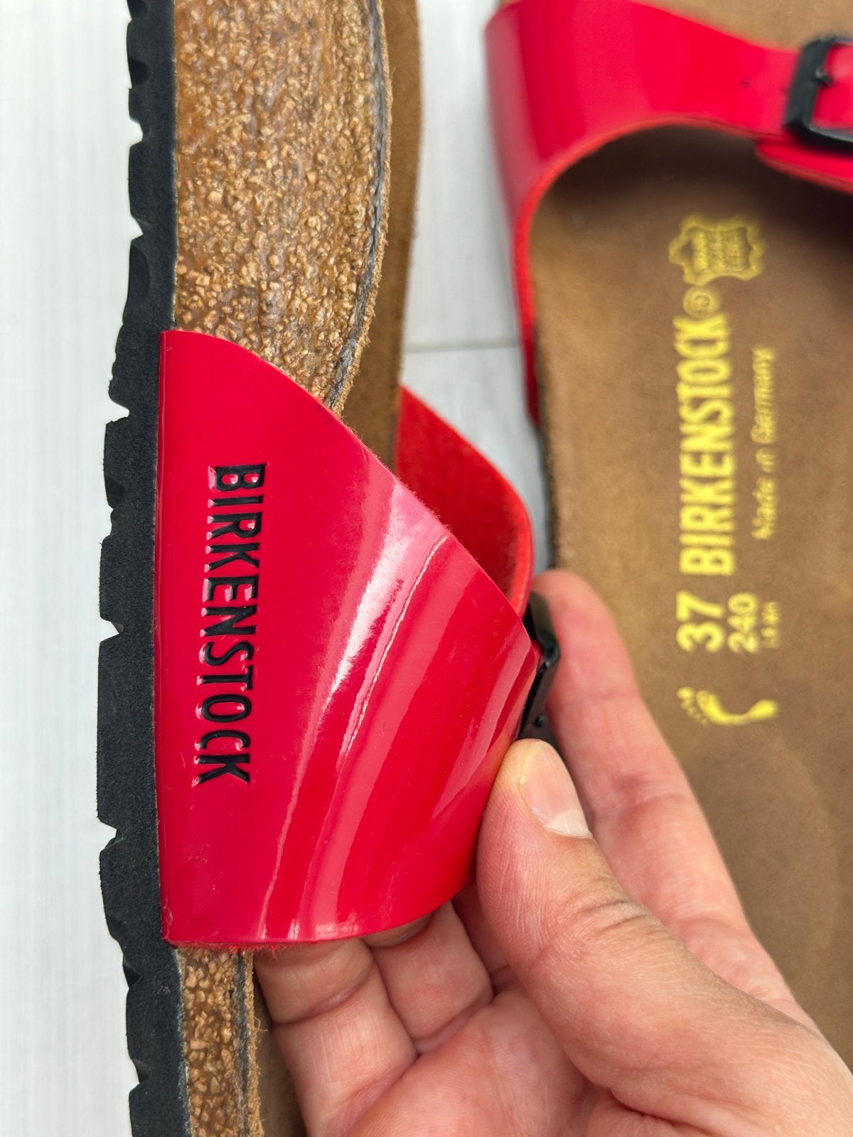 Birkenstock slippers rood maat 37, Ophalen of Verzenden, Gedragen, Rood, Slippers