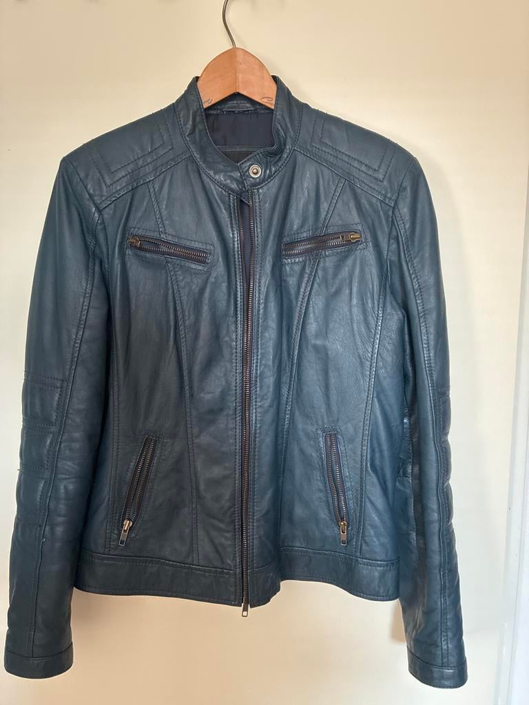 Stijlvol Superior New York Leren Jas - Maat M, Ophalen, Zo goed als nieuw, Maat 38/40 (M), Blauw