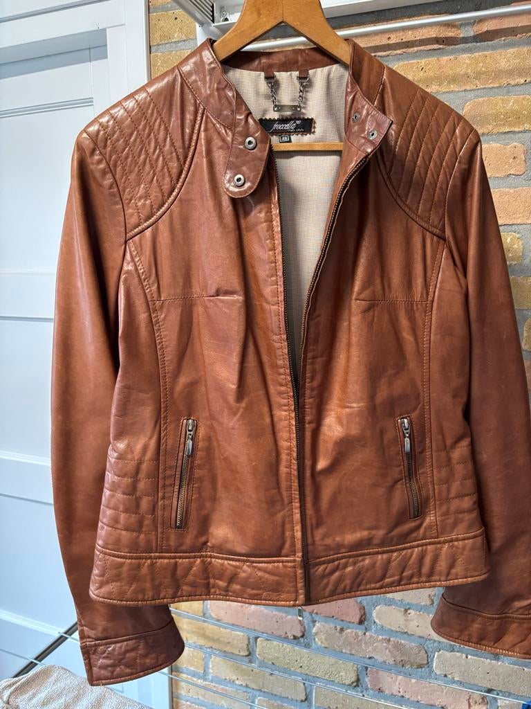 Froccella Italy Style Leren Jas - Maat 48 (XL), Ophalen of Verzenden, Gedragen, Maat 46/48 (XL) of groter, Bruin