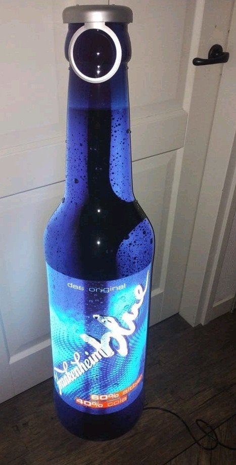 Frankenheim Blue bier verlicht reclamebord XXL, Ophalen of Verzenden, Nieuw, Reclamebord