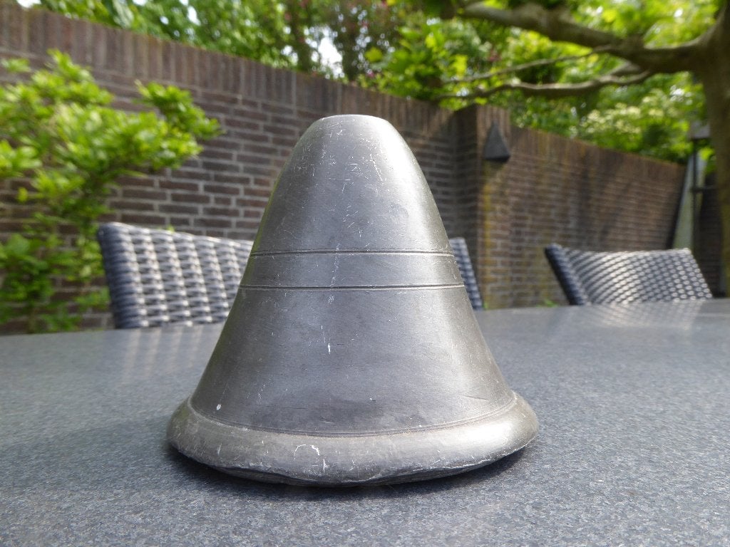 Tinnen 'klok' onderdeel | rond 7 cm | hoogte 6 cm | i.z.g.s., Ophalen of Verzenden