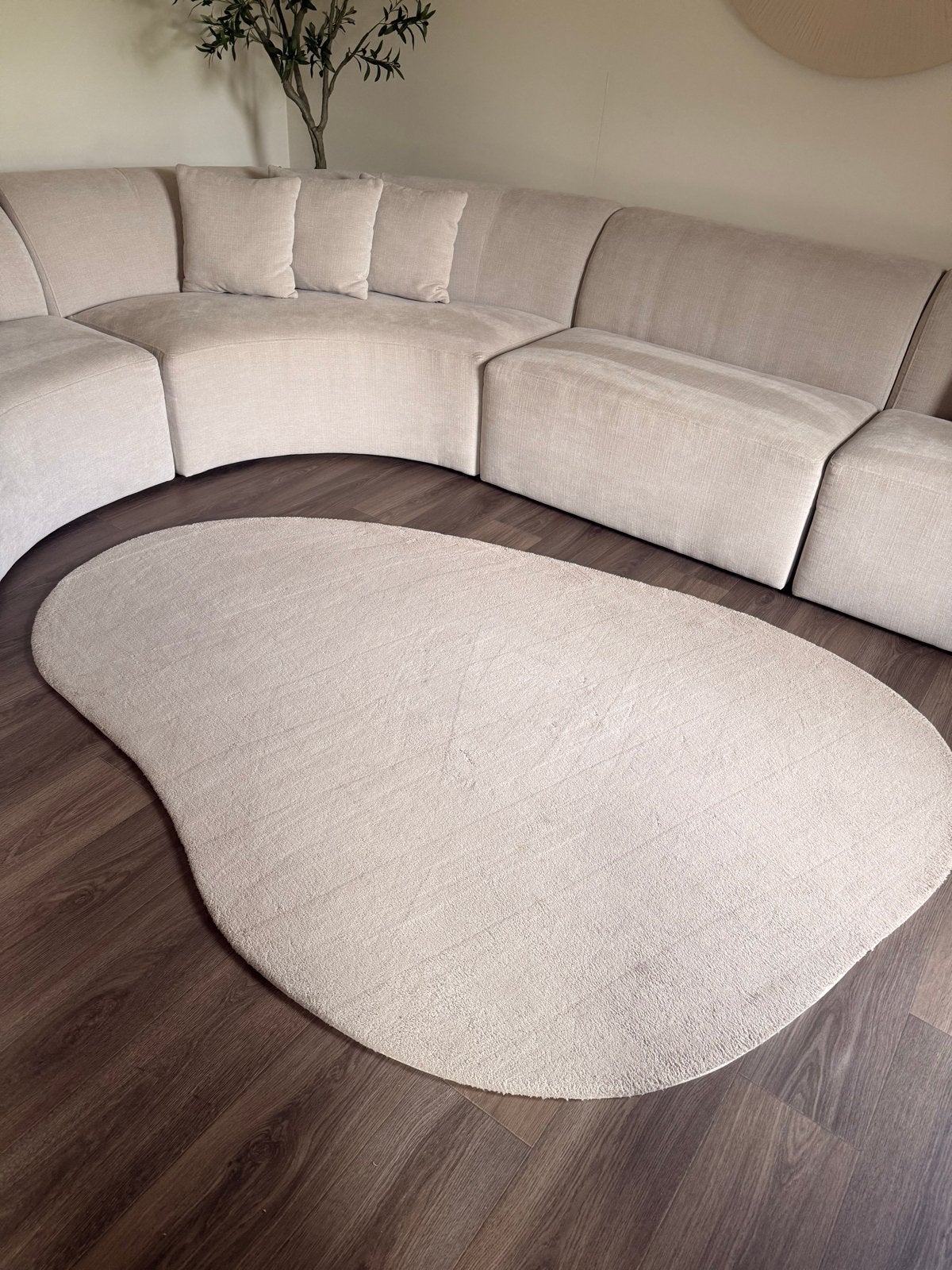 Beige Organisch Vloerkleed 160x230cm, Ophalen, Beige, 150 tot 200 cm, Overige vormen