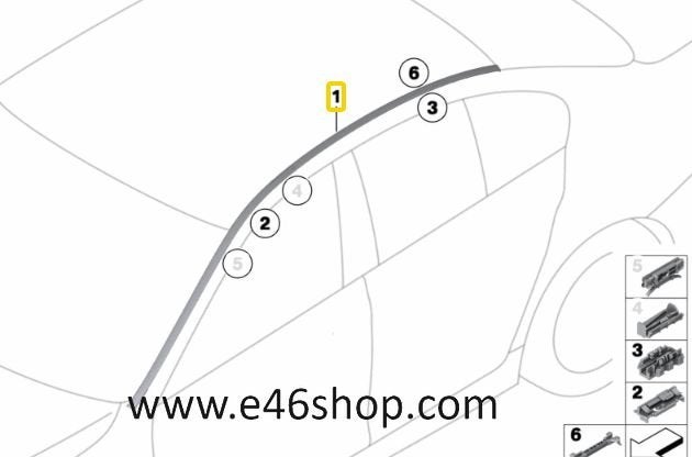 Sierlijst dak links BMW F10 oe 51137362459, -, -, Nieuw, Ophalen of Verzenden