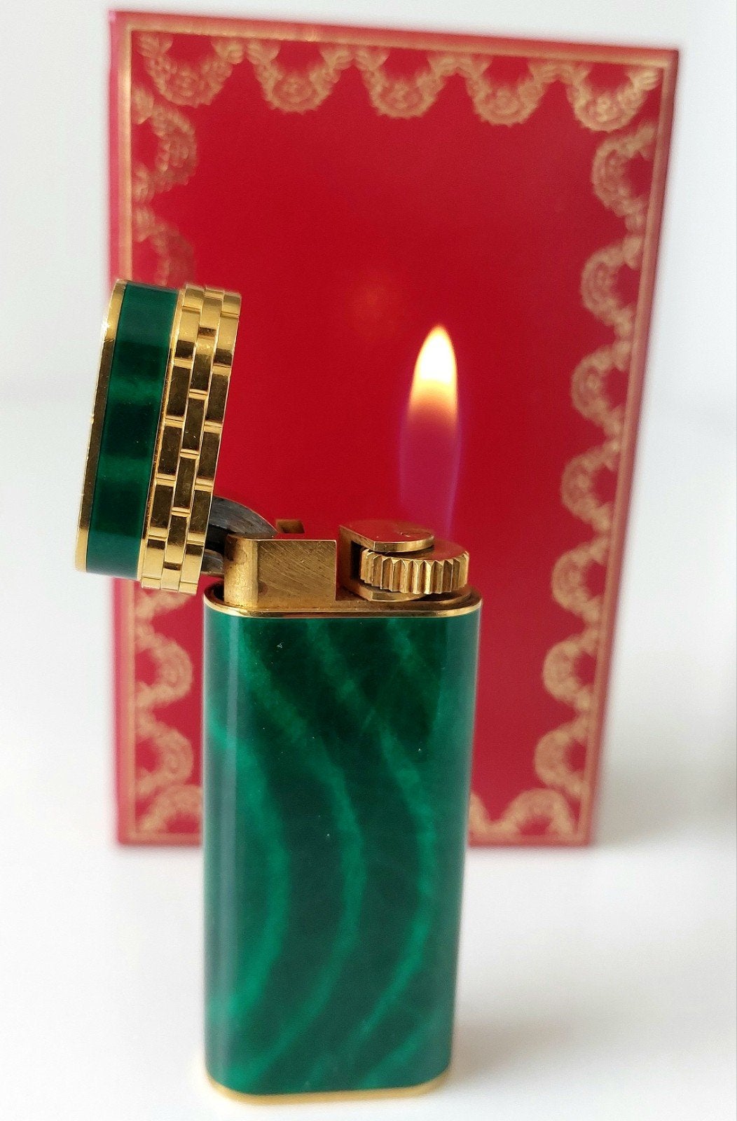 Vintage 1989 Must de Cartier Aansteker Werkend + Box, Ophalen of Verzenden, Gebruikt, Aansteker