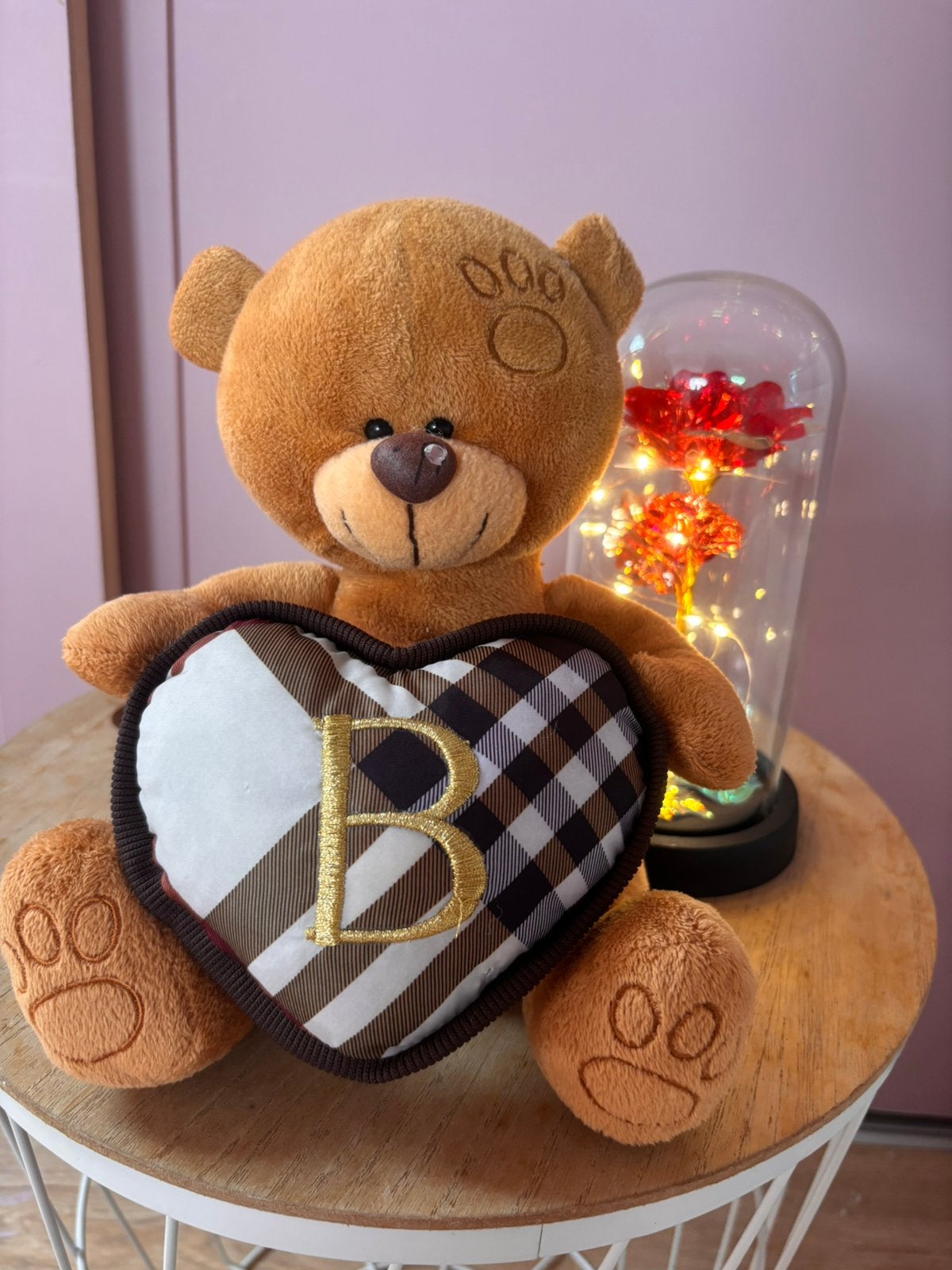 Teddy bear met hartje letter B vast, Ophalen, Zo goed als nieuw, Stoffen beer, Overige merken