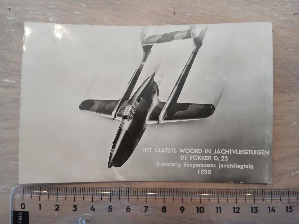 Fokker D.23 Vliegtuig Kaart WO2 Luchtvaart LVA Luchtmacht, Verzamelen, Ophalen of Verzenden, Zo goed als nieuw, Kaart, Foto of Prent