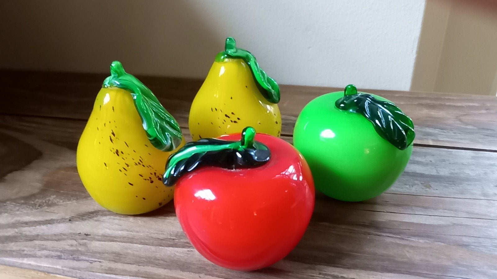 Vintage glazen fruit: peren en appels decoratie, Antiek en Kunst, Ophalen of Verzenden