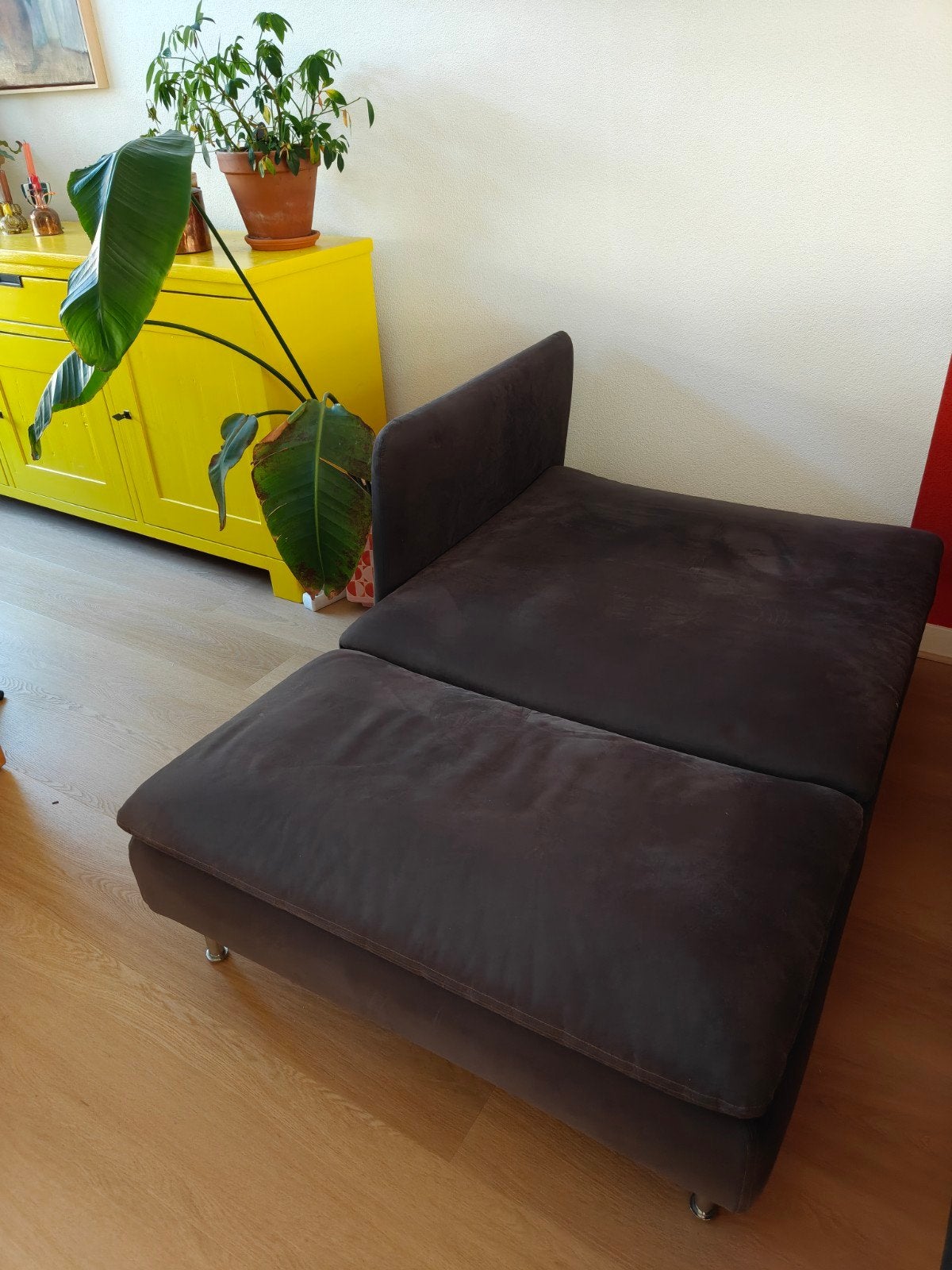 IKEA Soderhamn Chaise Lounge Donkergrijs, Gebruikt, Eenpersoons, 100 tot 125 cm, Ophalen of Verzenden