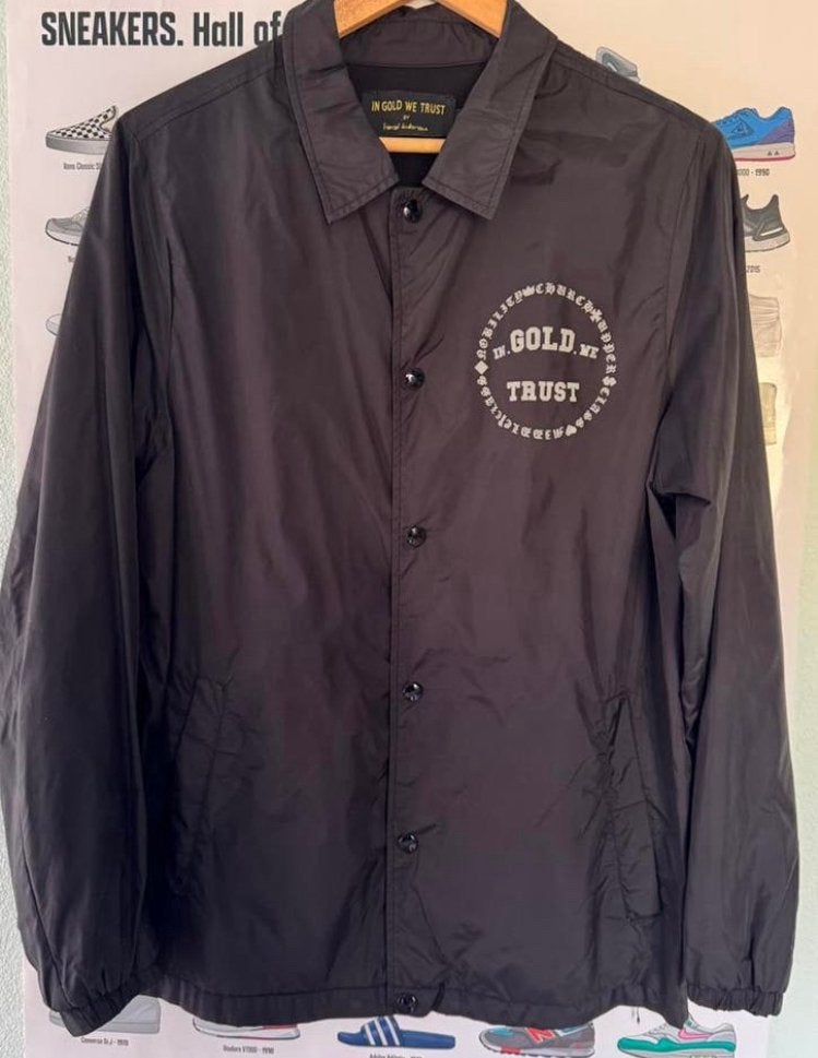 Heren jas In Gold We Trust, S, Kleding | Heren, Overhemden, Ophalen of Verzenden, Zo goed als nieuw, Zwart, Halswijdte 38 (S) of kleiner