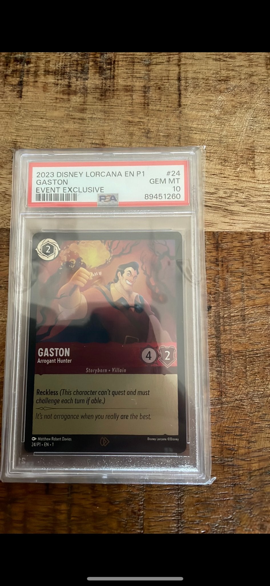 Disney Lorcana Gaston Event Exclusieve PSA 10 GEM MT, Ophalen of Verzenden, Nieuw