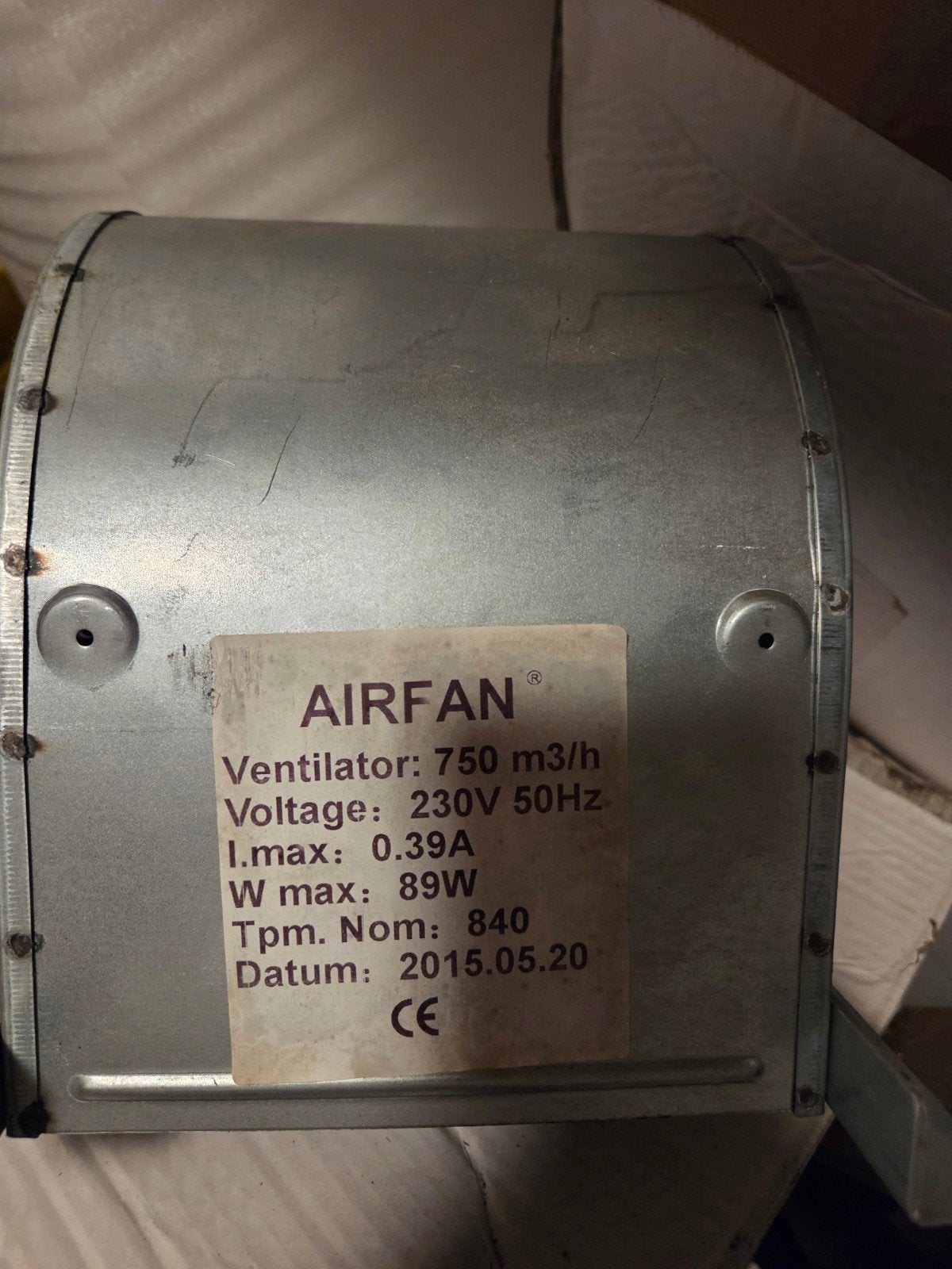 Nieuwe Slakkenhuis Ventilator 750 m3/h - 89W, Doe-het-zelf en Verbouw, Ophalen of Verzenden