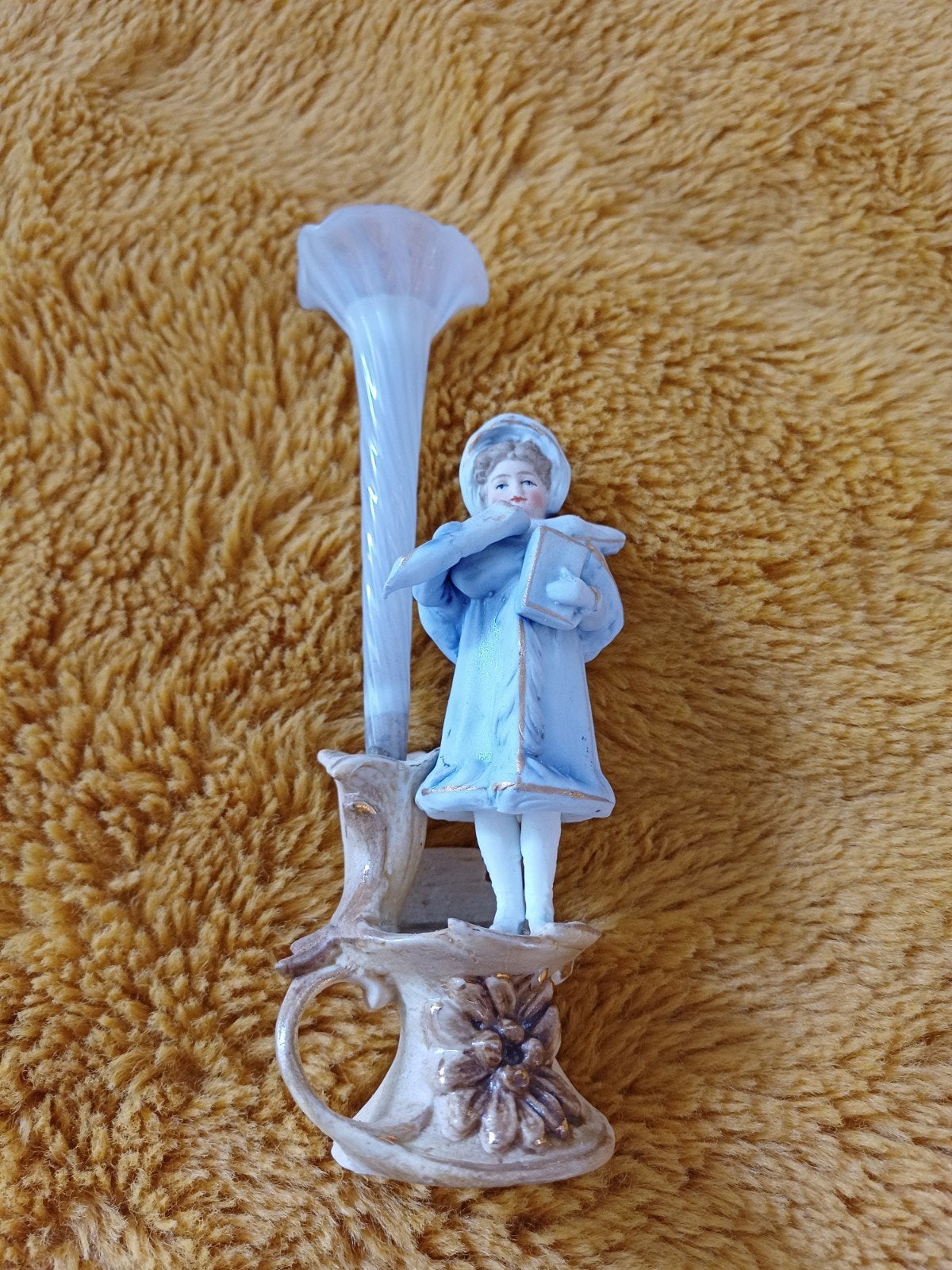 Bijzonder elegant antiek beeldje met mini vaasje., Antiek en Kunst, Ophalen