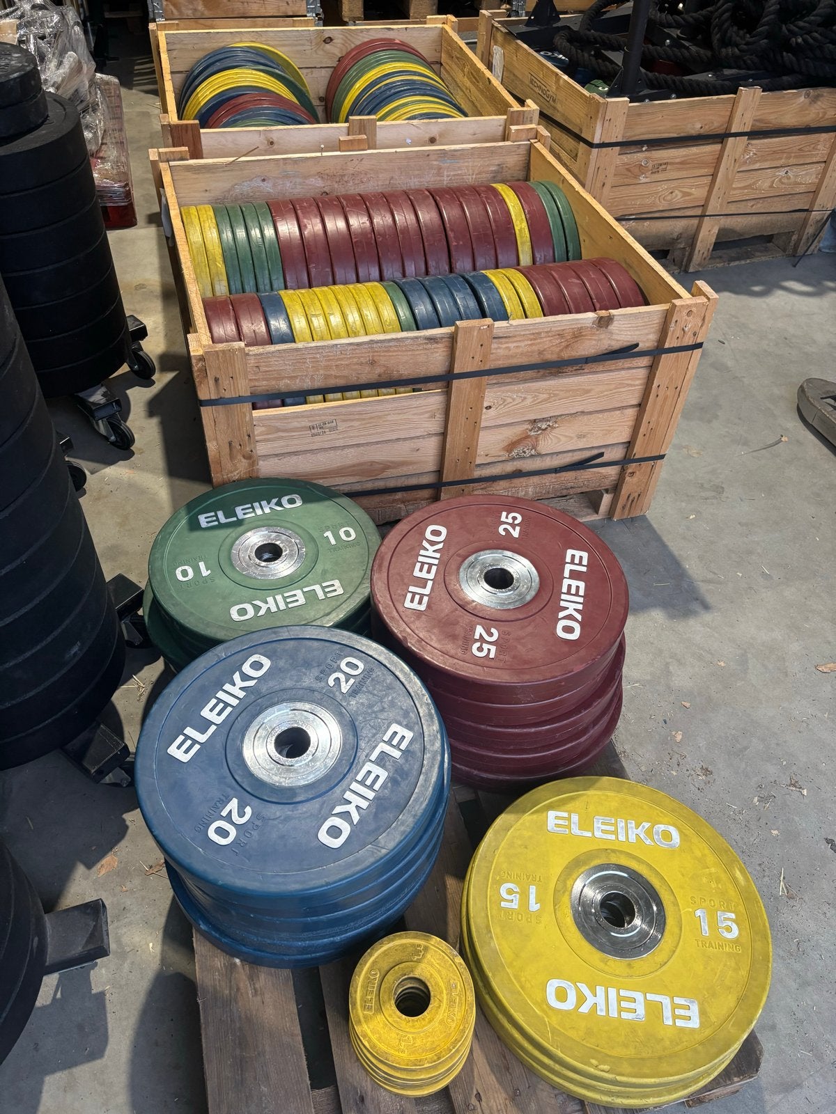 Eleiko Trainingsplates - 2620 kg aan Halterschijven, Sport en Fitness, Gebruikt, Eleiko, Armen, Ophalen of Verzenden