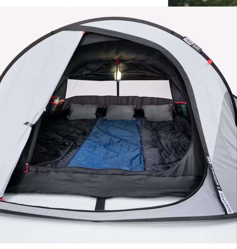 3 personen PopUp tent met matras, Caravans en Kamperen, Tenten, Ophalen, Zo goed als nieuw, Tot en met 3