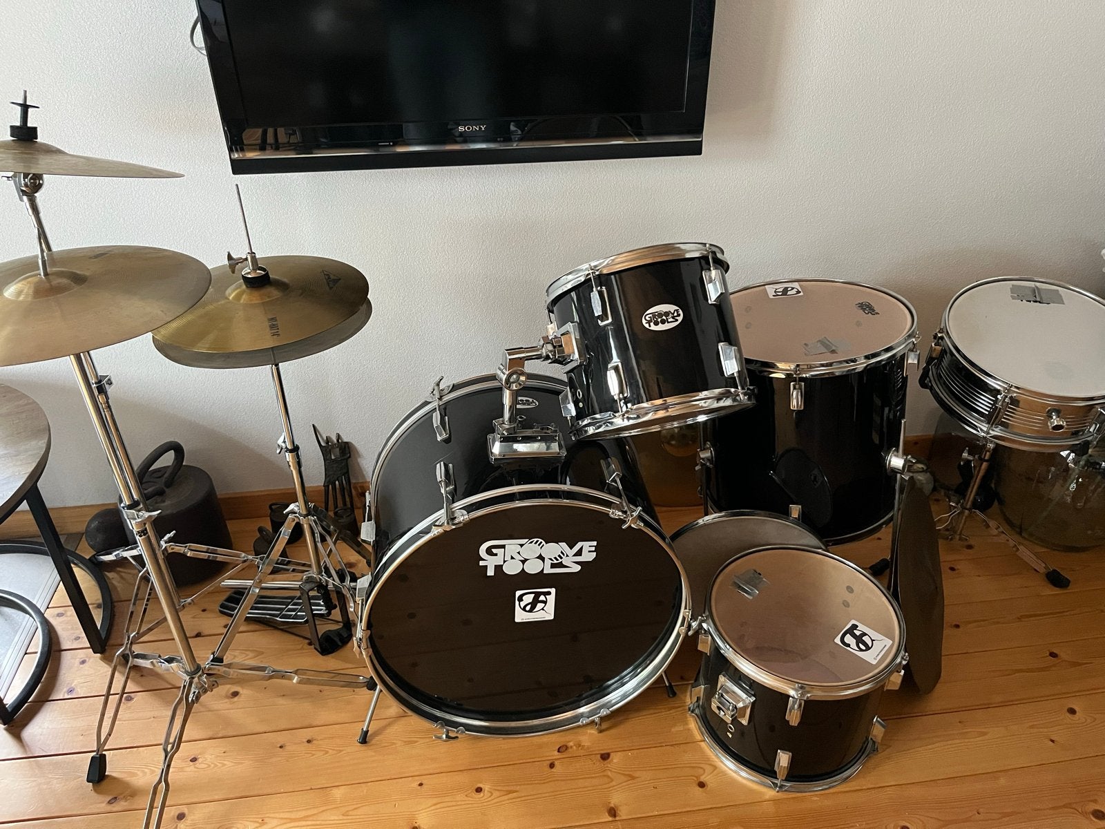 Groove Tools Drumstel - Compleet met bekkens, Ophalen, Gebruikt, Overige merken