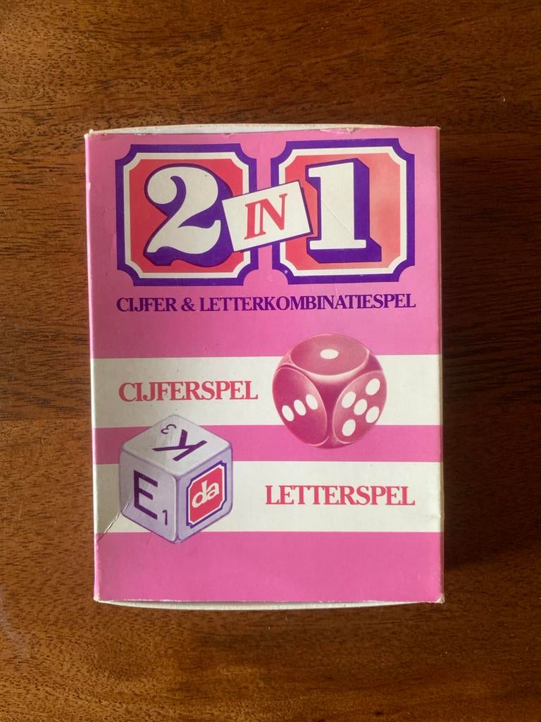 2 in 1 Cijfer & Lettercombinatiespel ‘81 Vintage DA drogist, Een of twee spelers, Ophalen of Verzenden, Zo goed als nieuw, Reisspel