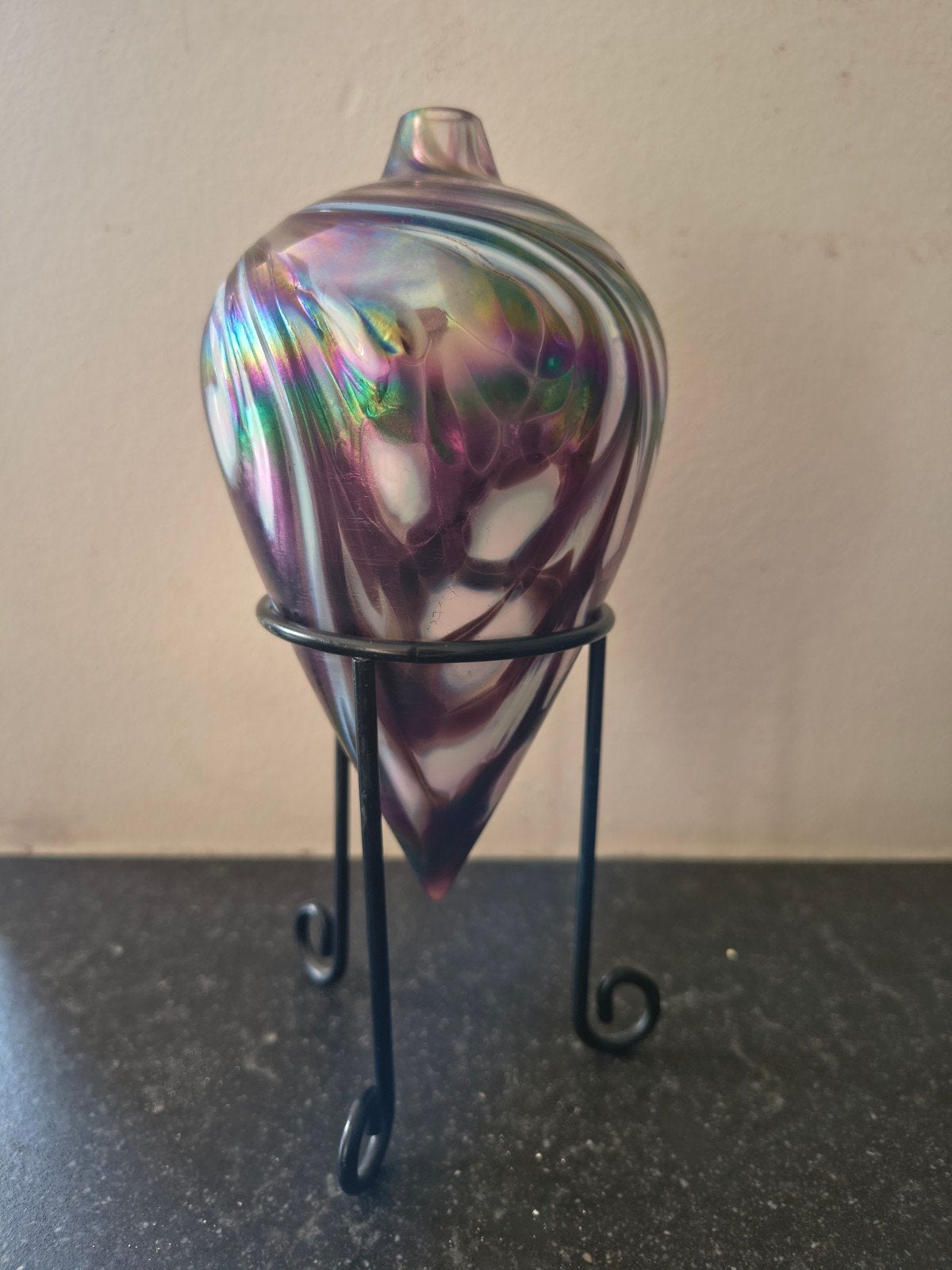 Rosetree Glass Studio Olielamp / Vaas – Iriserend Kunstglas, Ophalen of Verzenden