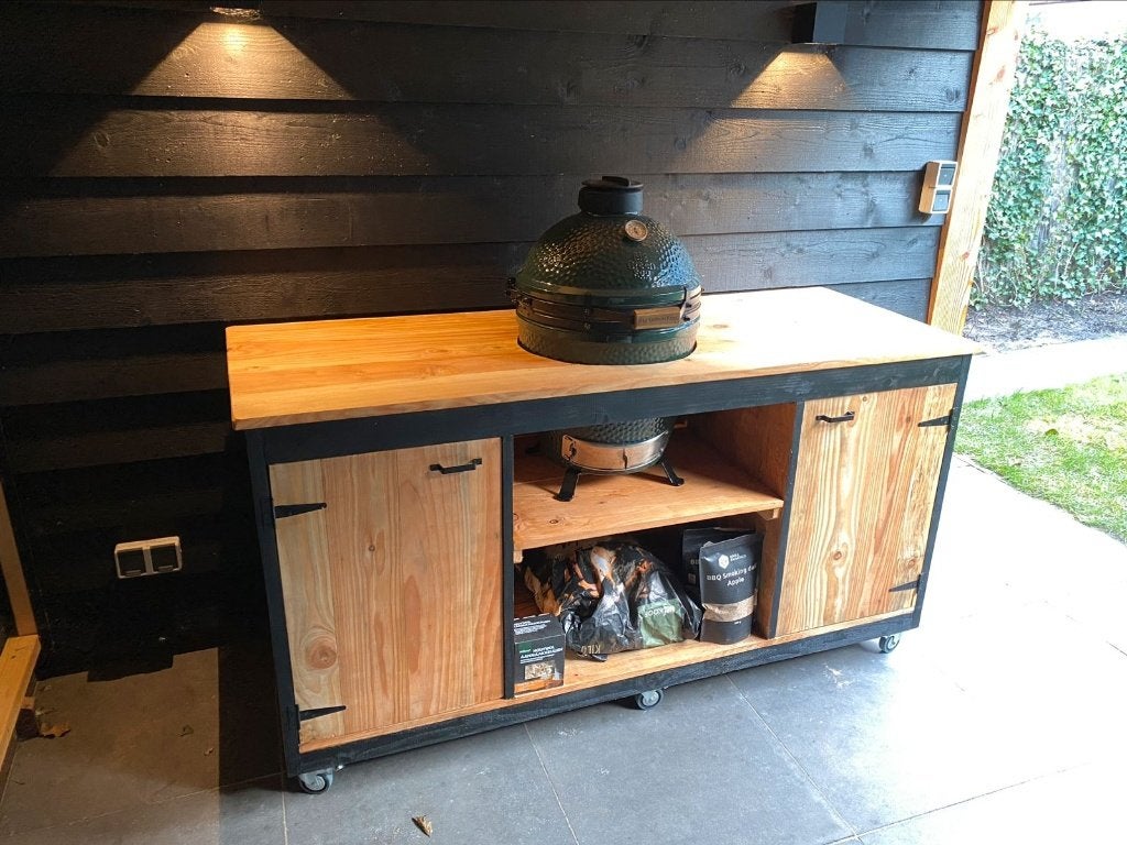 bbq meubel,kamado,buitenkeuken,egg,weber,grill guru,bastard,, Tuin en Terras, Houtskoolbarbecues, Ophalen, Nieuw