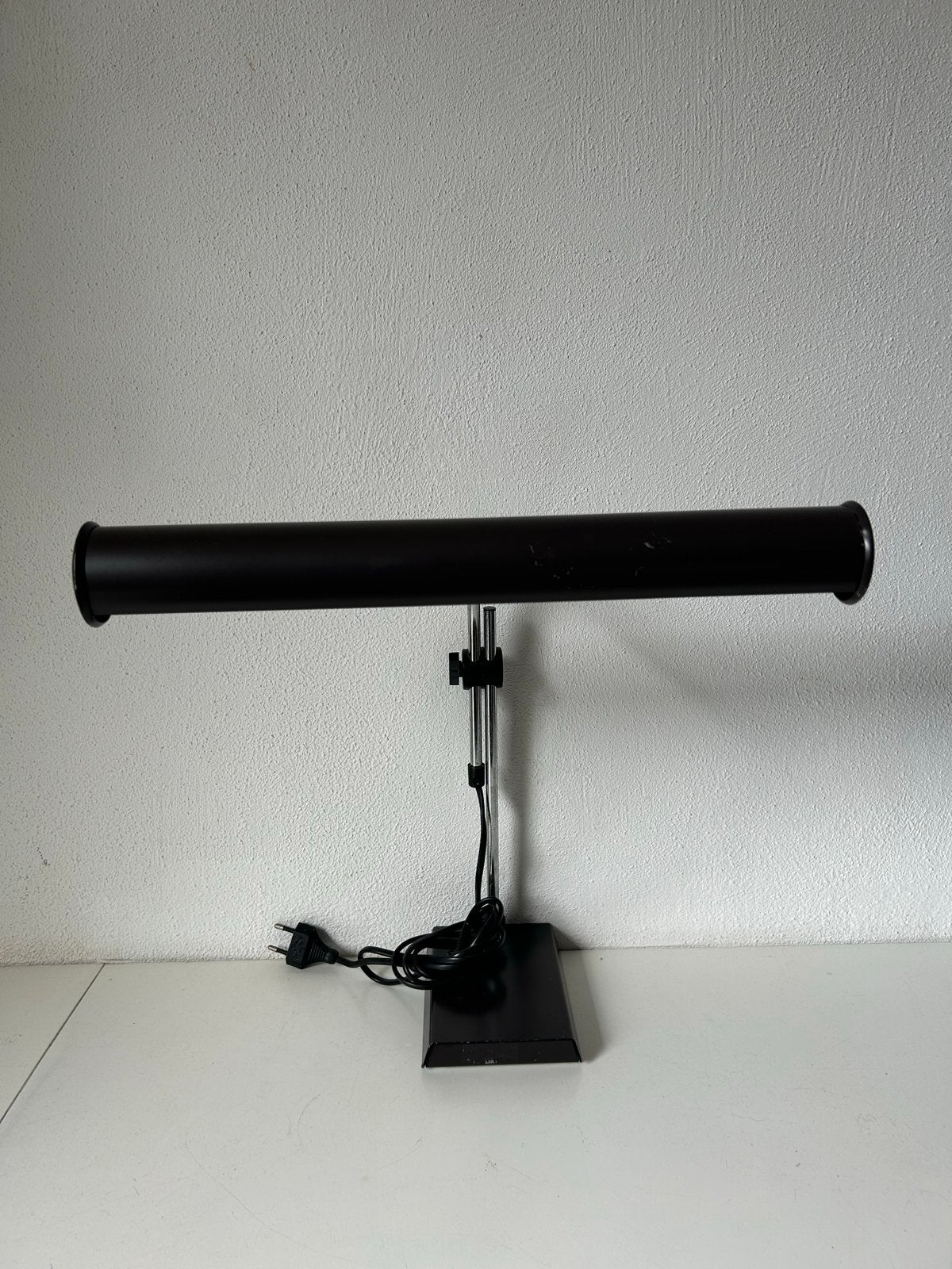 Vintage Anvia Piano Tafellamp - Zwart Metaal, Gebruikt, Overige merken, Vintage, Ophalen of Verzenden