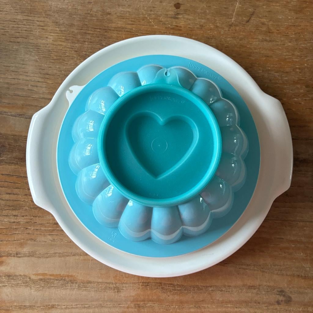 Vintage Tupperware Jel-N-Serve puddingvorm - Ø20cm, Ophalen of Verzenden, Zo goed als nieuw, Blauw, Overige typen