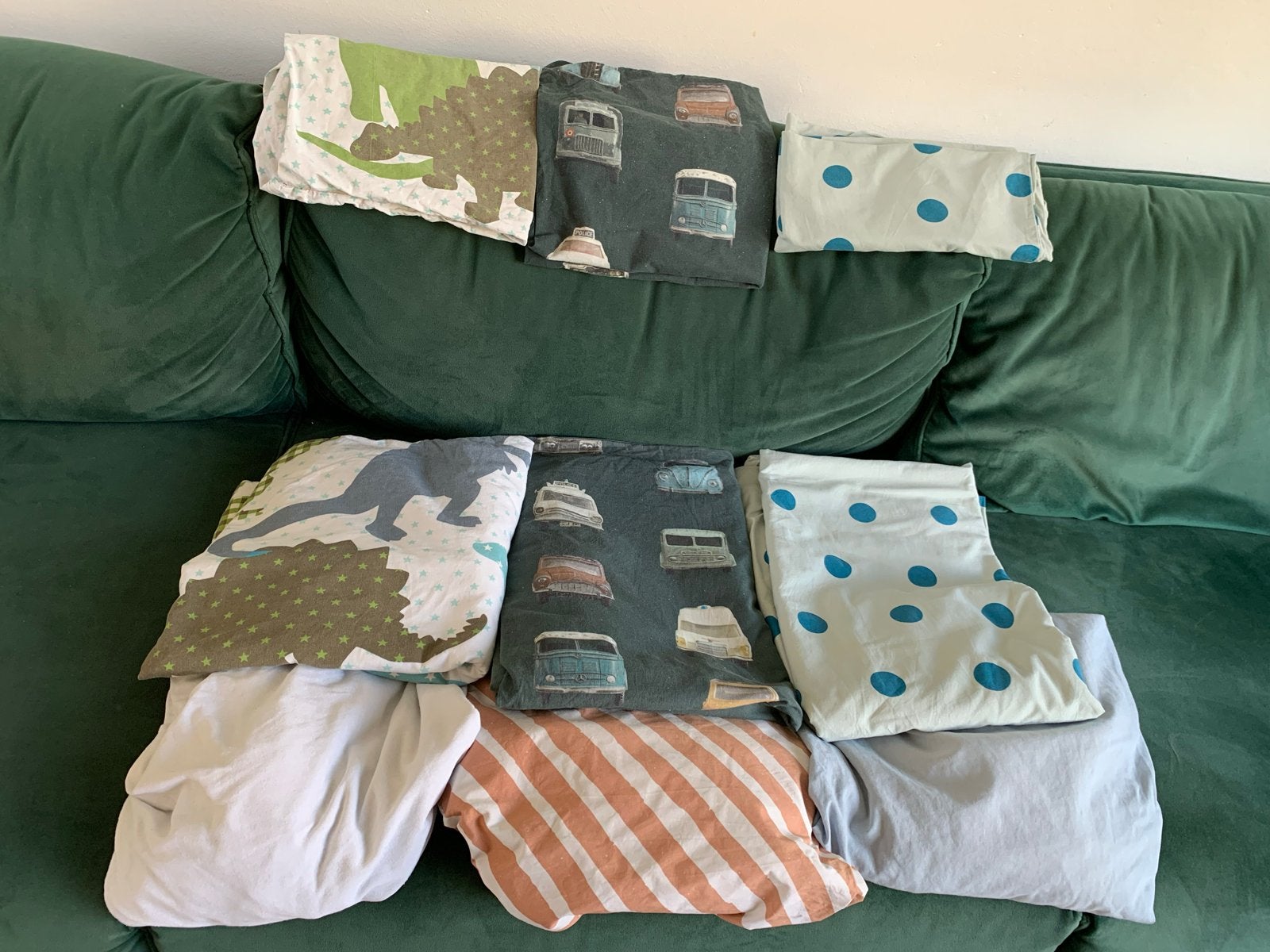 Hema synthetisch dekbed 120x150 cm met 3 dekbedovertrekken, Ophalen of Verzenden, Gebruikt, Meerkleurig, Dekbedovertrek