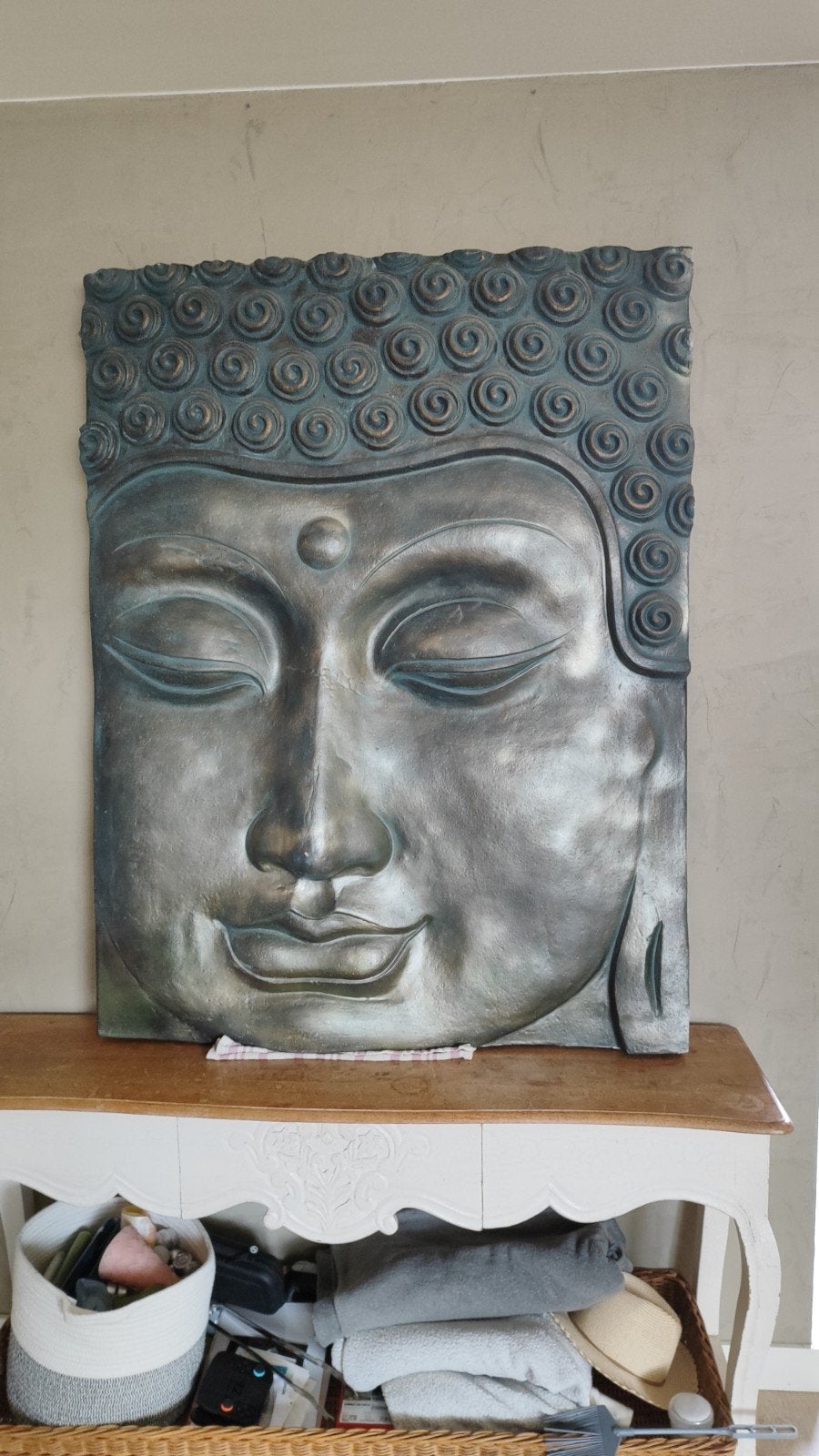 Groot Boeddha Gezicht Wanddecoratie - 142x110 cm, Ophalen of Verzenden