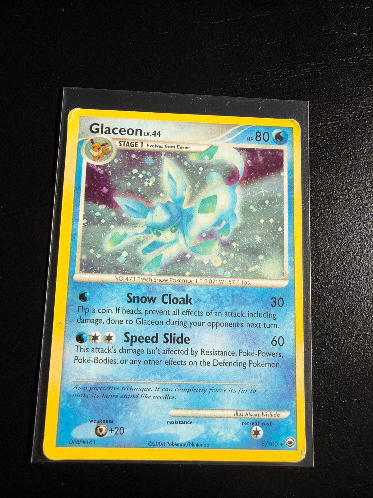 Glaceon LV.44 Pokémon kaart - DPBP#161, Ophalen of Verzenden, Zo goed als nieuw, Losse kaart