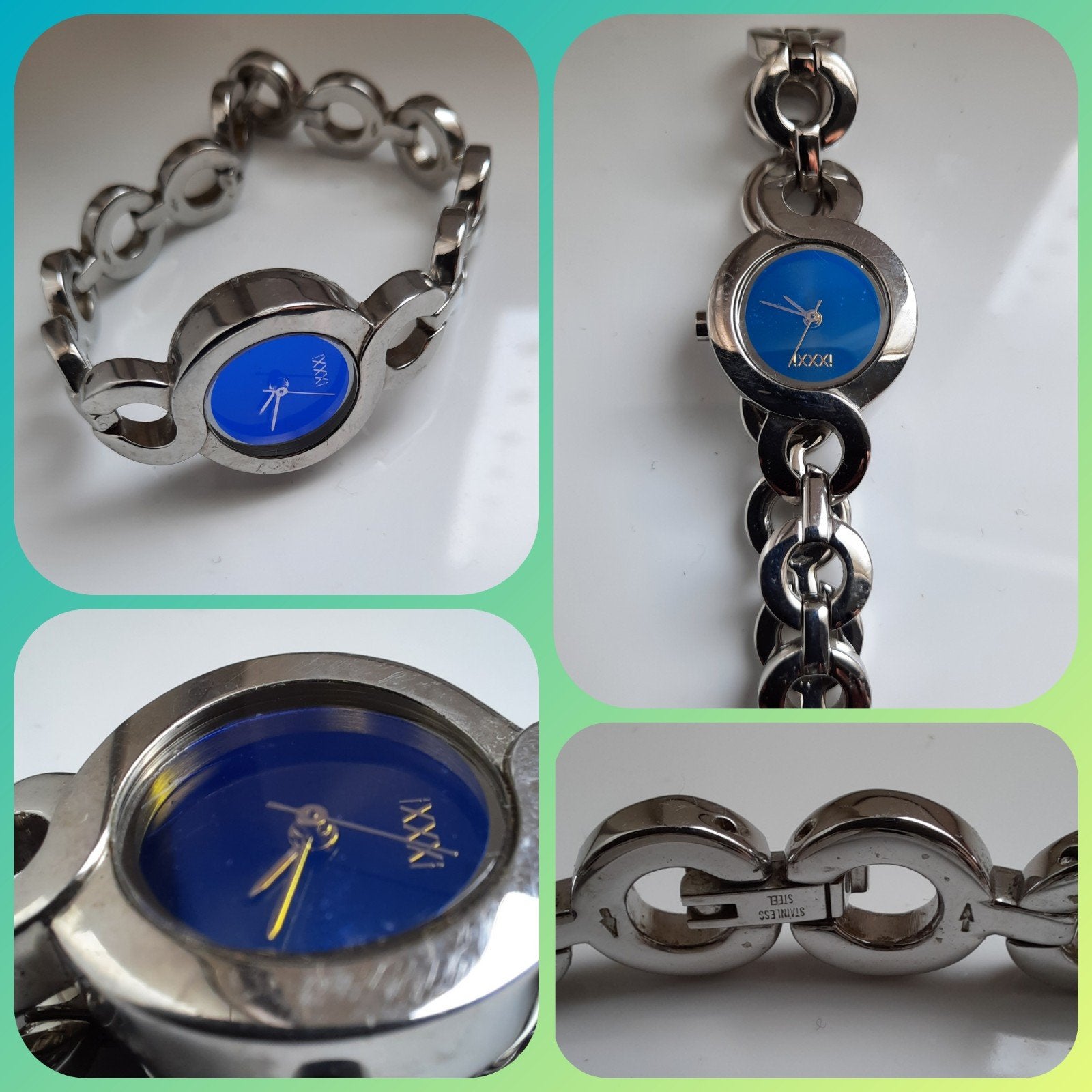 Dames horloge - ixxxi - roestvrij staal - blauwe wijzerplaat, Overige merken, Polshorloge, Ophalen of Verzenden, Zo goed als nieuw