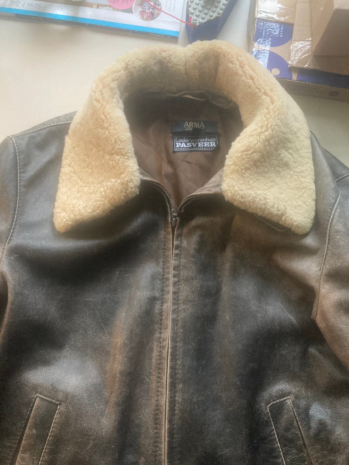 Arma leer jack jas, Ophalen of Verzenden, Gedragen, Maat 42/44 (L), Bruin