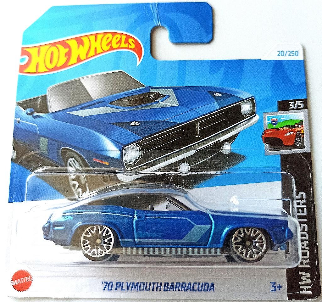 Hot Wheels '70 Plymouth Barracuda, blauw, Ophalen, Nieuw, Auto