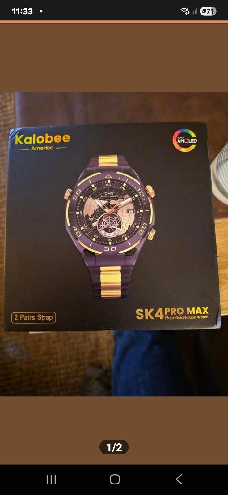 Kalobee SK4 Pro Max Smartwatch - Zwart Goud Editie, Sieraden, Tassen en Uiterlijk, Smartwatches, Ophalen, Nieuw, Zwart, Kalobee