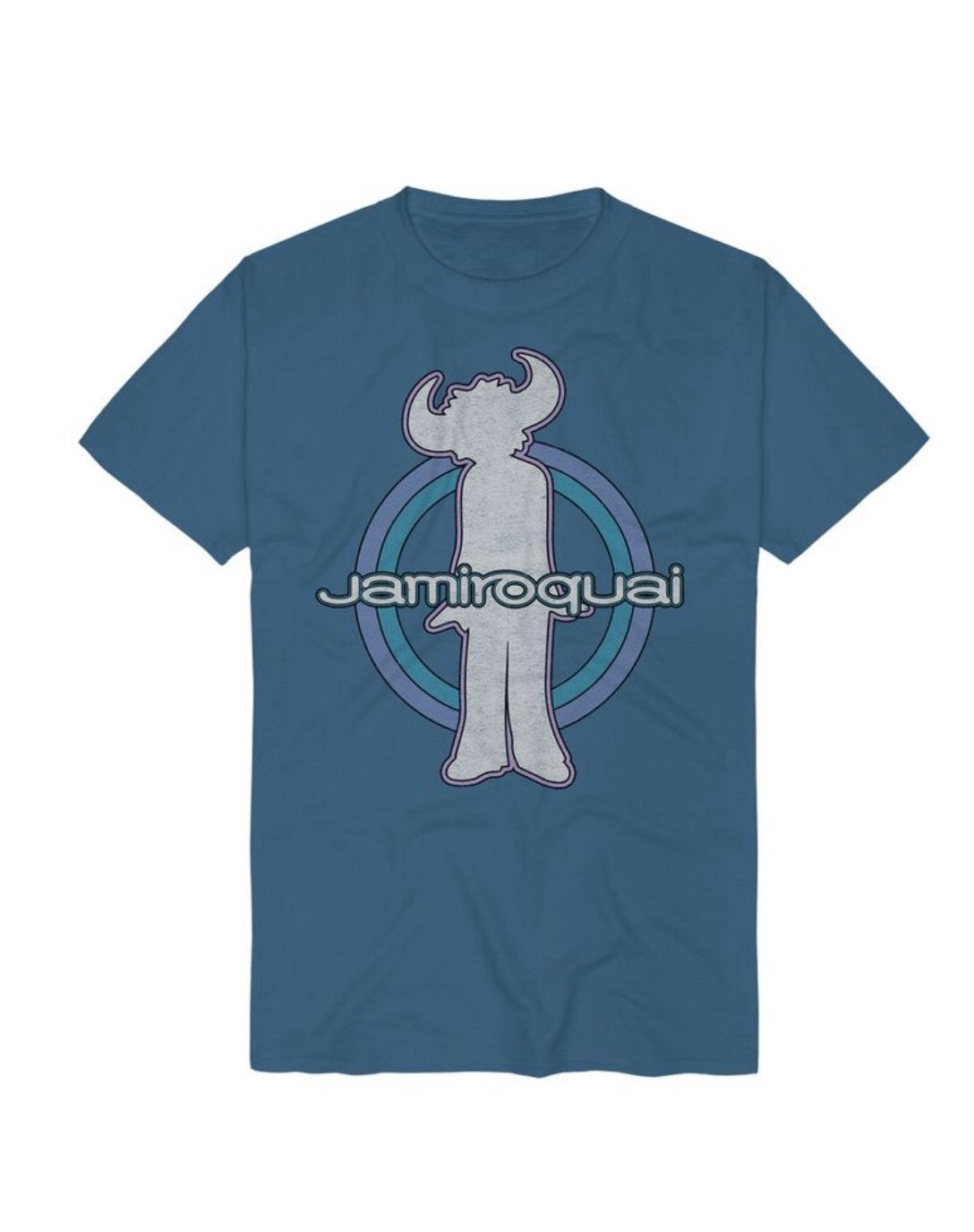 Jamiroquai T-shirt blauw zgan - Large, Ophalen of Verzenden, Zo goed als nieuw, Maat 52/54 (L), Blauw