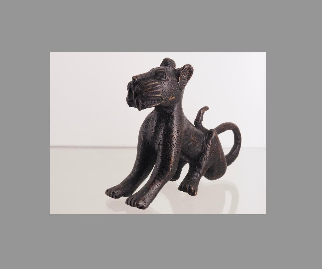 Div obj. 910 gr. Bronzen Benin luipaard, Nigeria (171225-02), Antiek en Kunst, Ophalen of Verzenden