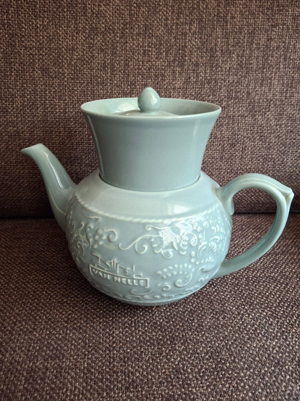 Van Nelle groenige mooie grote koffiepot / theepotantiek, Ophalen of Verzenden, Zo goed als nieuw, Reclamebord
