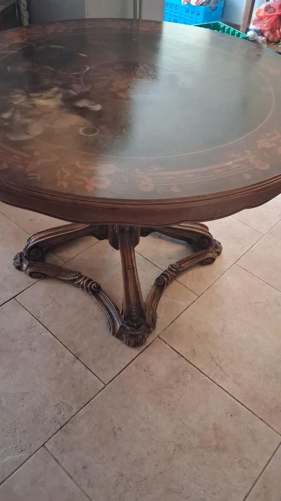 Ronde tafel bovenblad moet nieuwe lak op, Antiek en Kunst, Ophalen of Verzenden