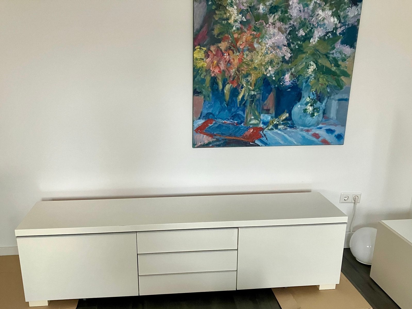 Ikea tv-meubel wit hoogglans, Overige materialen, Wit, Enkelwandige keuken, Ophalen of Verzenden