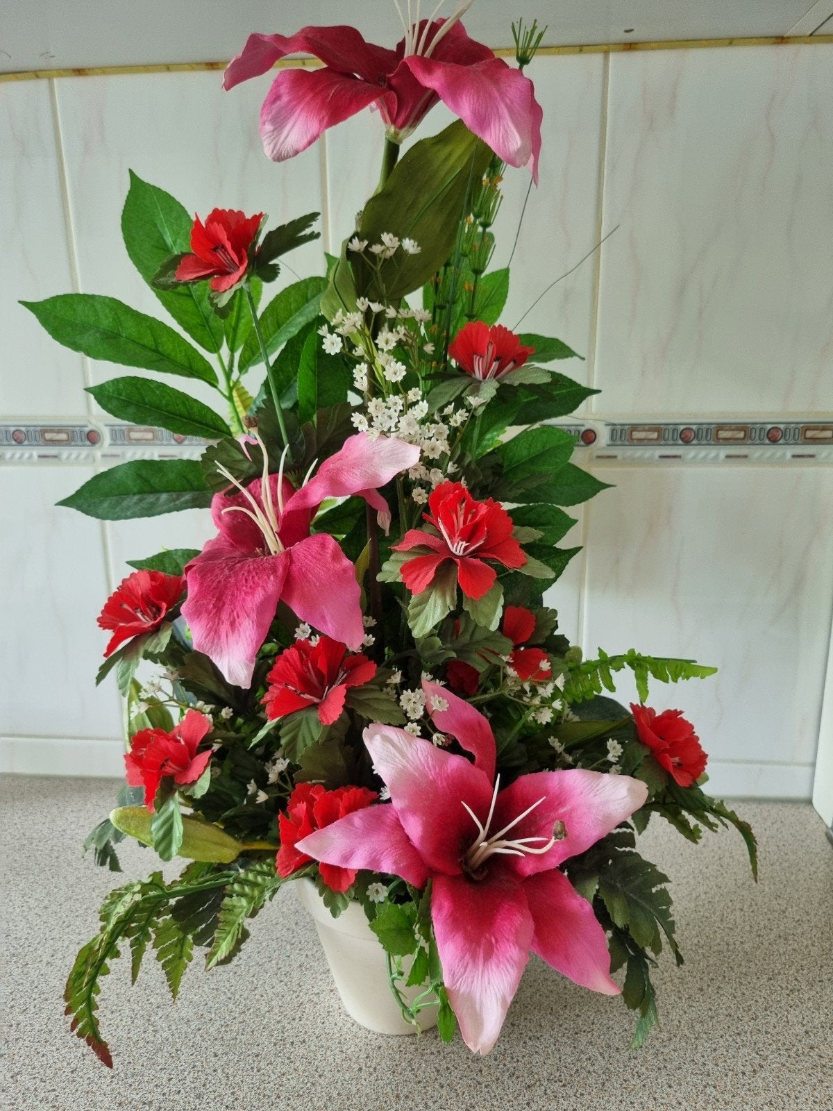 Zijde bloemstuk, Ophalen of Verzenden
