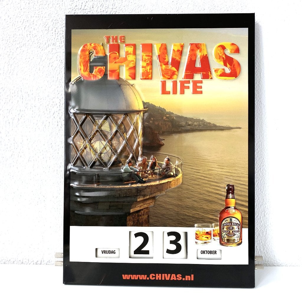 Chivas Regal eeuwigdurende kalender, Verzamelen, Merken en Reclamevoorwerpen, Reclamebord, Verzenden, ., Chivas Regal