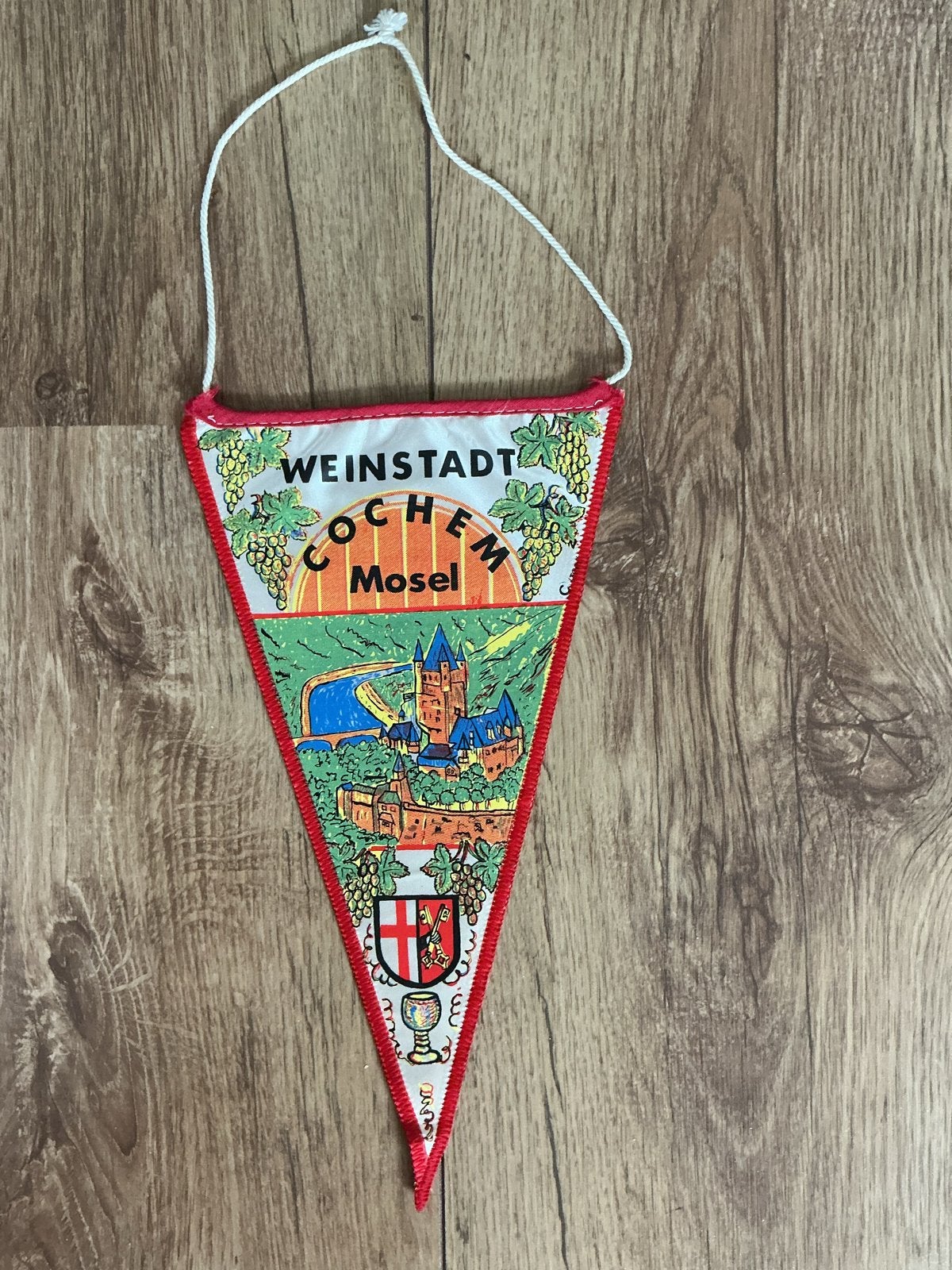 Vintage vlaggetje vaantje Mosel weinstadt Cochem, Ophalen of Verzenden