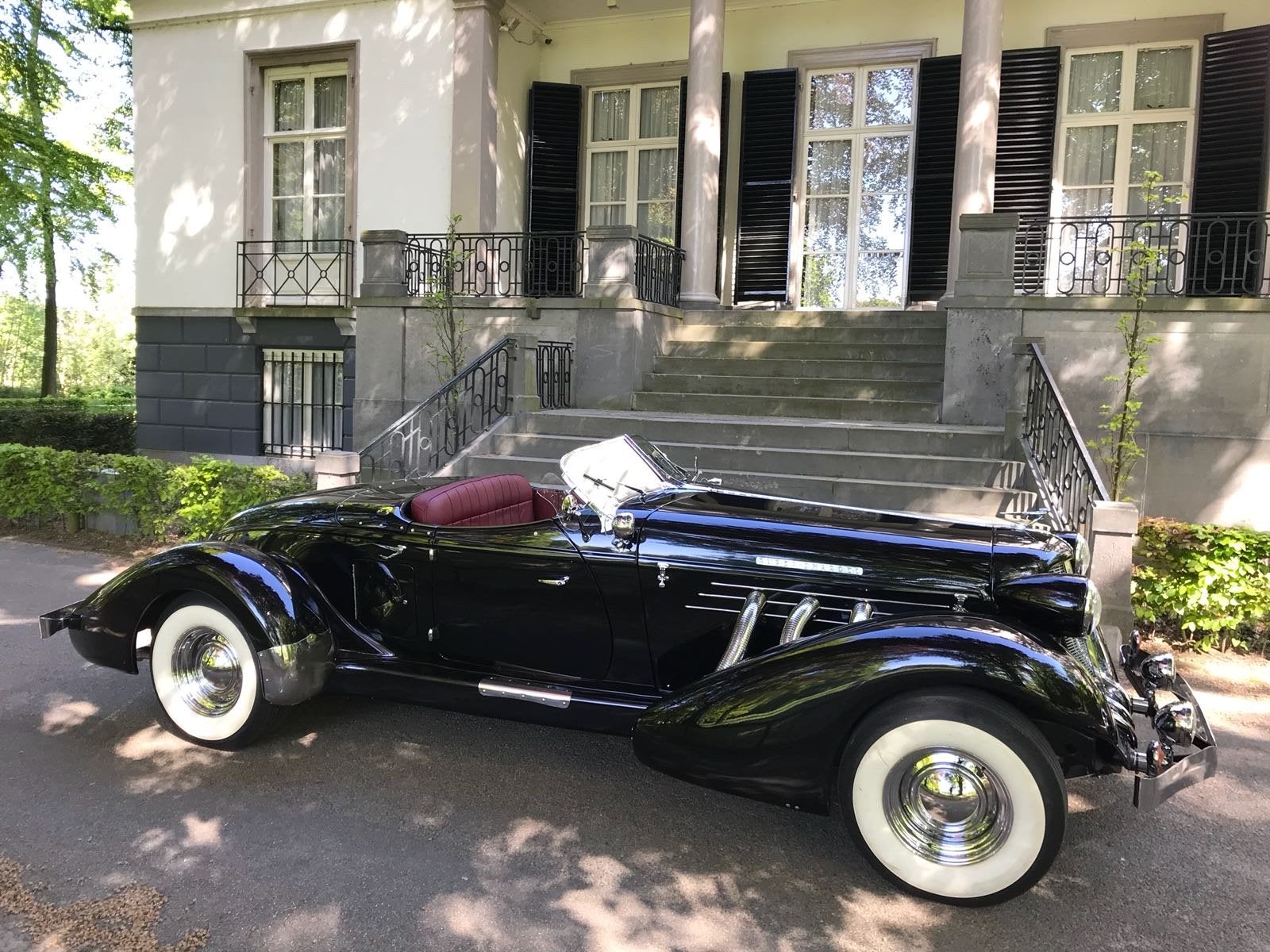 Auburn Speedster V8 automaat 1967, Auto's, Oldtimers, Automaat, Cabriolet, Zwart, Leder