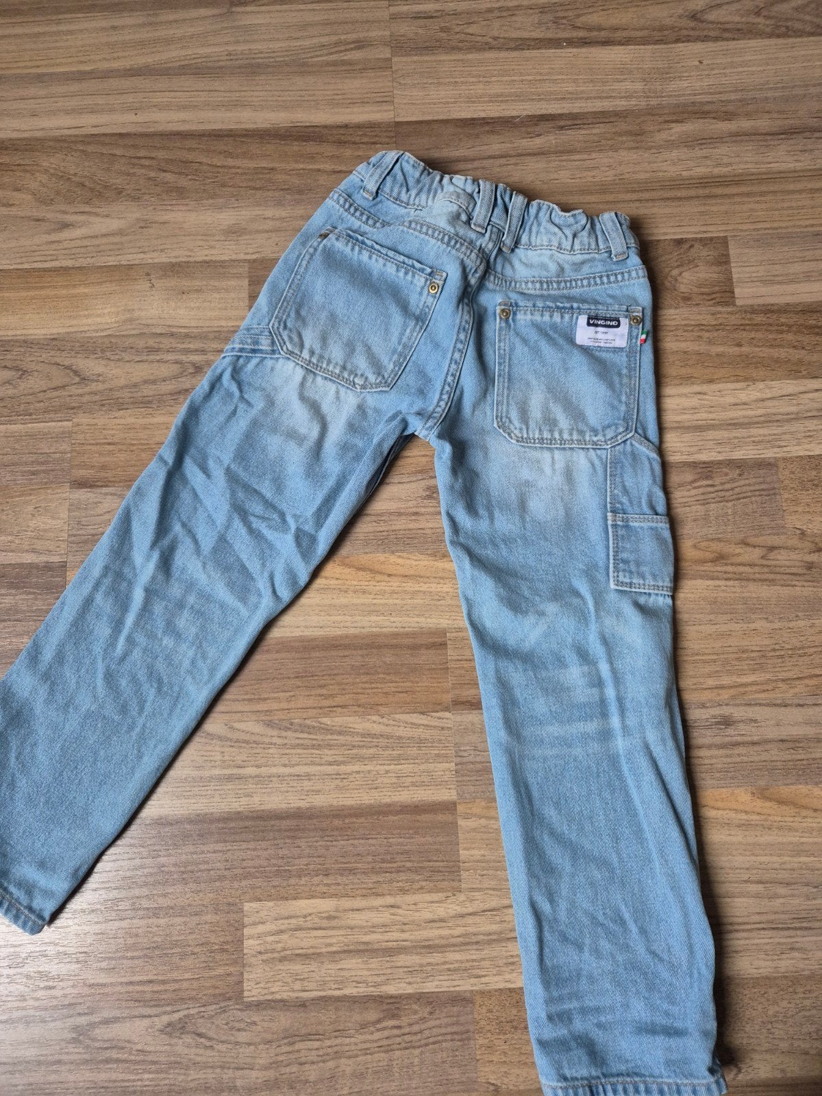 Vingino worker spijkerbroek maat 116 - Zo goed als nieuw, Broek, Jongen of Meisje, Ophalen of Verzenden, Zo goed als nieuw