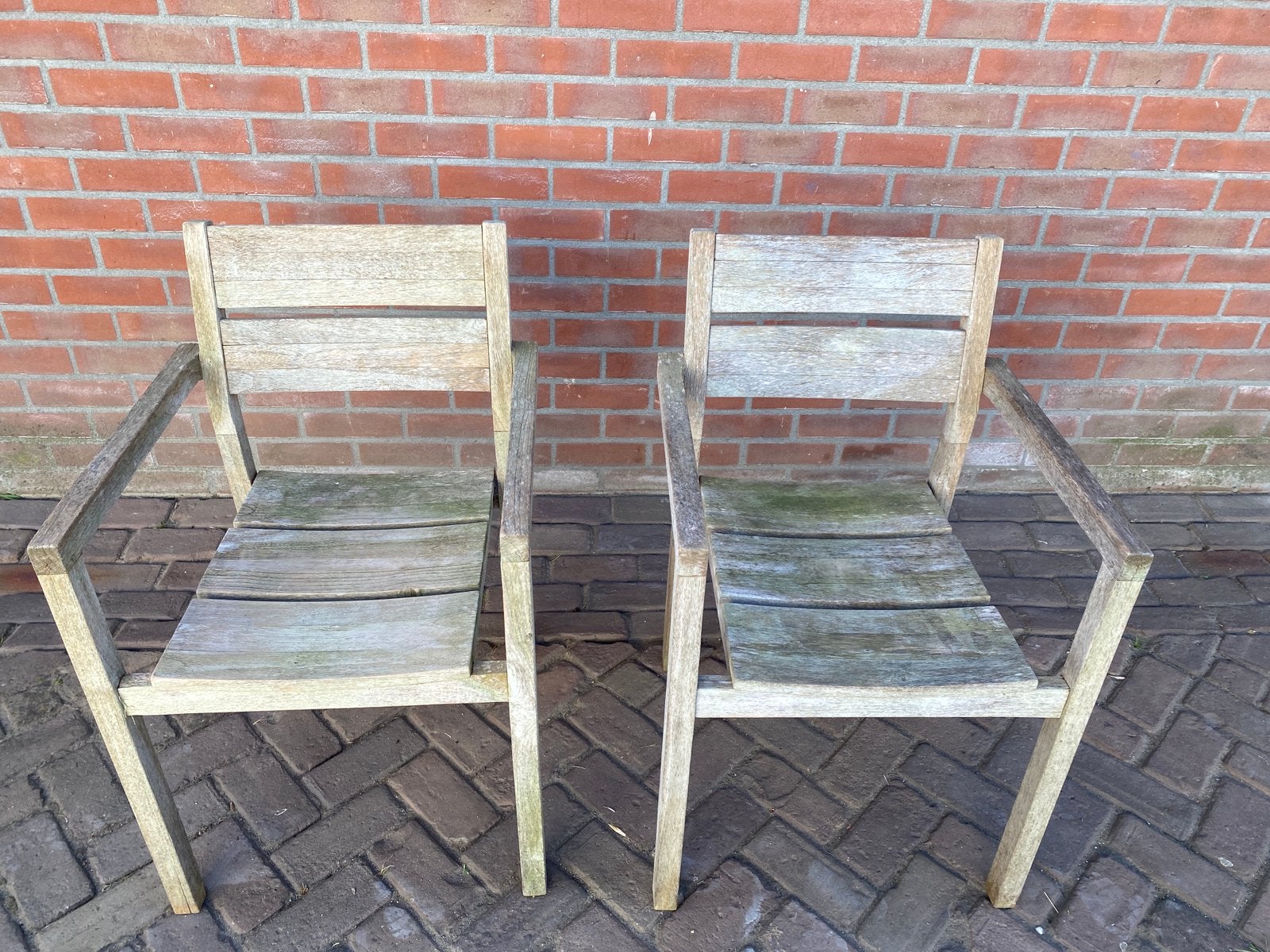 Teakhouten stoelen, Tuin en Terras, Tuinstoelen, Ophalen, Gebruikt, Teakhout