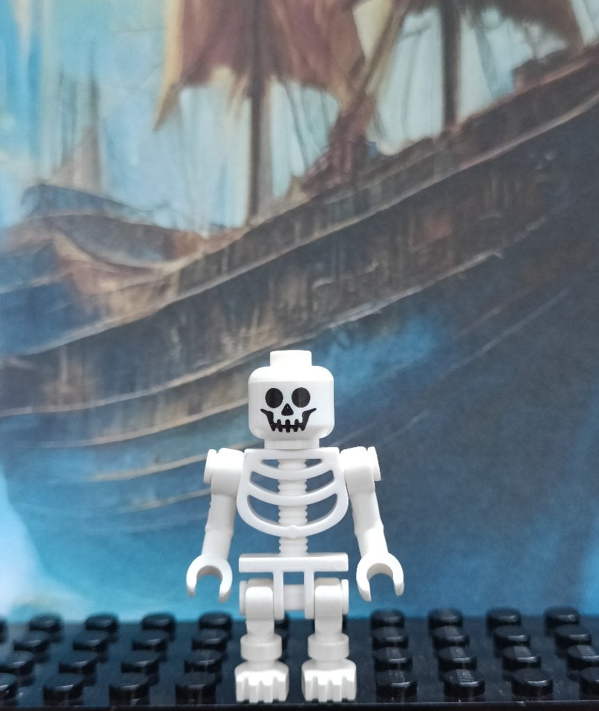 Lego Skeleton - Standard Skull, Bent Arms Vertical Grip, Gebruikt, Lego, Minifiguur, Pirates