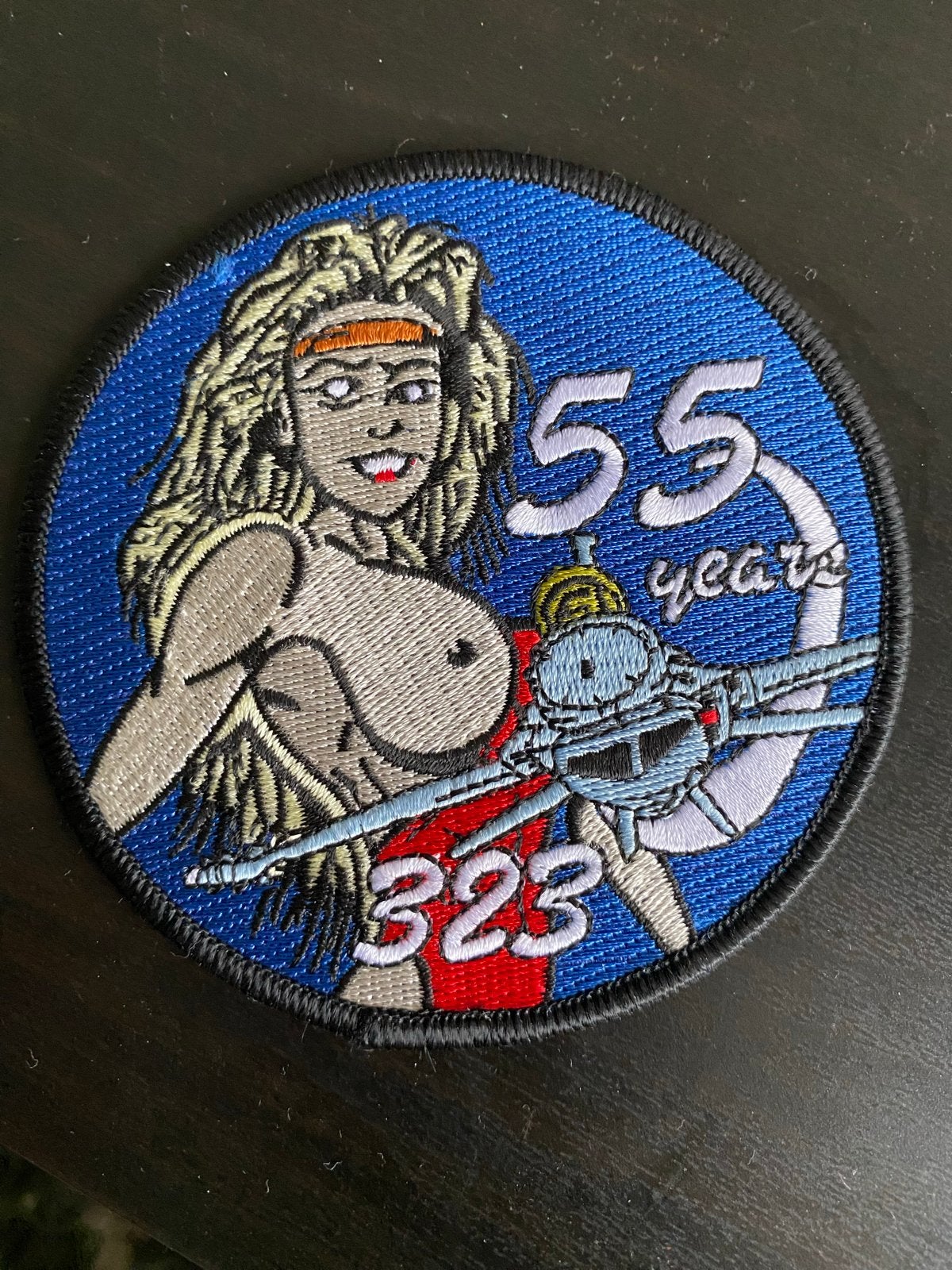 Unieke 55 Jaar Patch - 323 Squadron, Verzamelen, Ophalen of Verzenden, Luchtmacht, Nederland, Overige typen