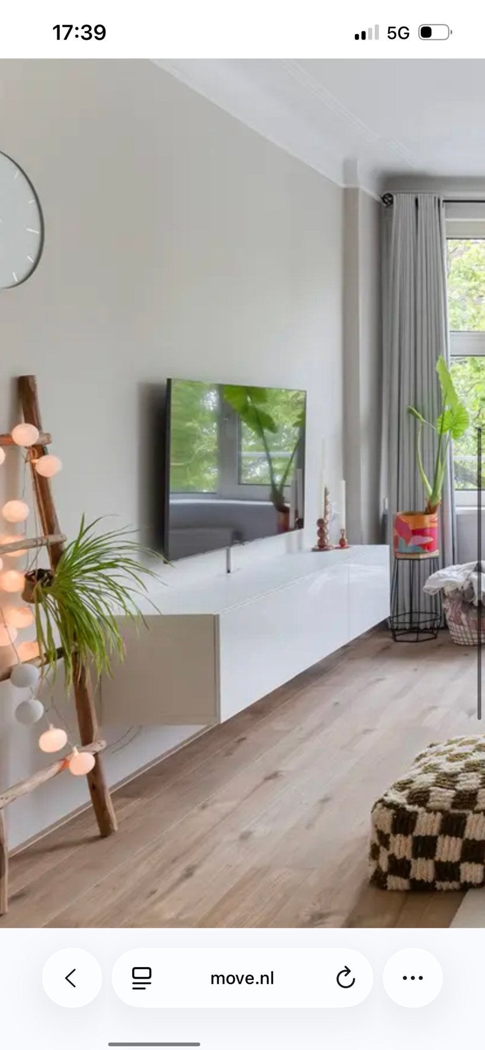 Ikea Besta TV meubel wit hoogglans, Huis en Inrichting, Ophalen, Gebruikt, 150 tot 200 cm, Minder dan 100 cm