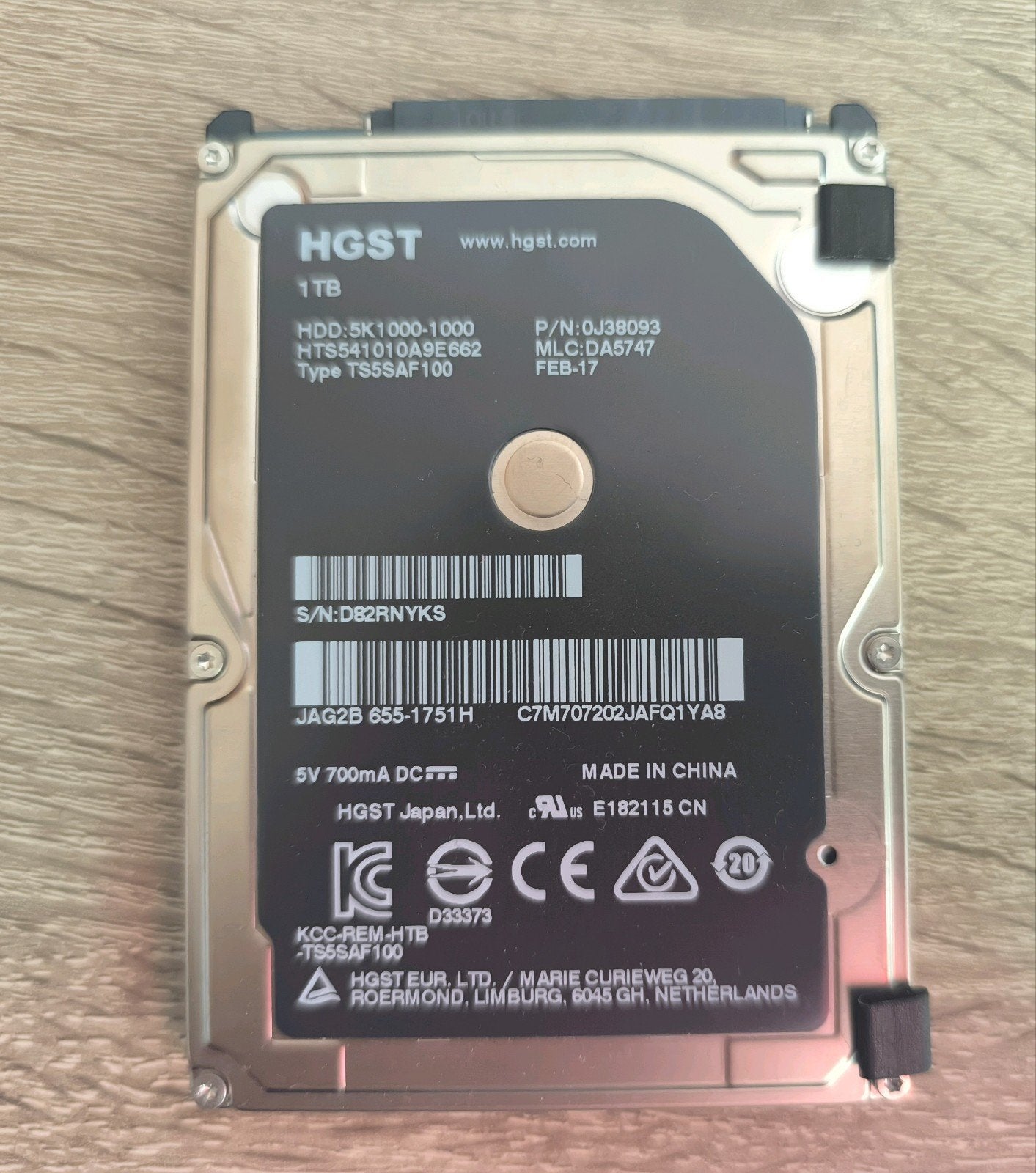 HGST Travelstar 1TB 2.5" SATA HDD - Mac Mini/Laptop, Ophalen of Verzenden, Laptop