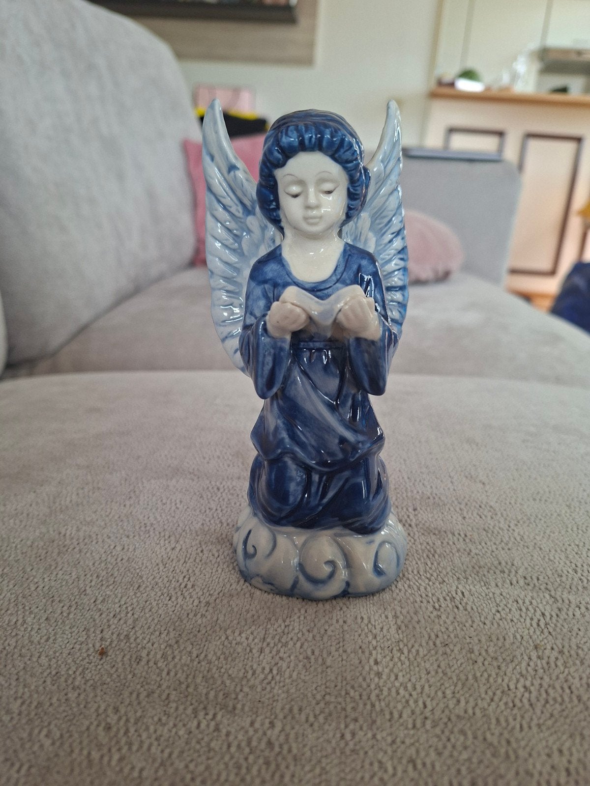 Delfts Blauw Engel Beeldje - Handgeschilderd Holland, Ophalen of Verzenden